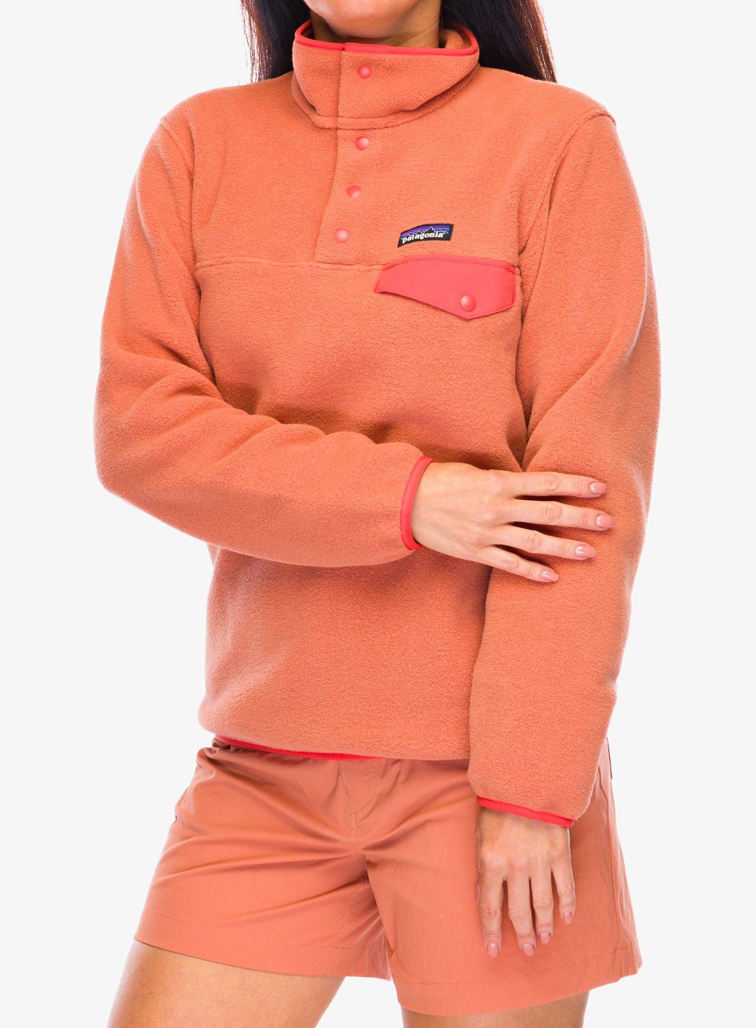Ženska jopica brez kapuce Patagonia Lightweight Synch Snap-T Pullover - sienna clay