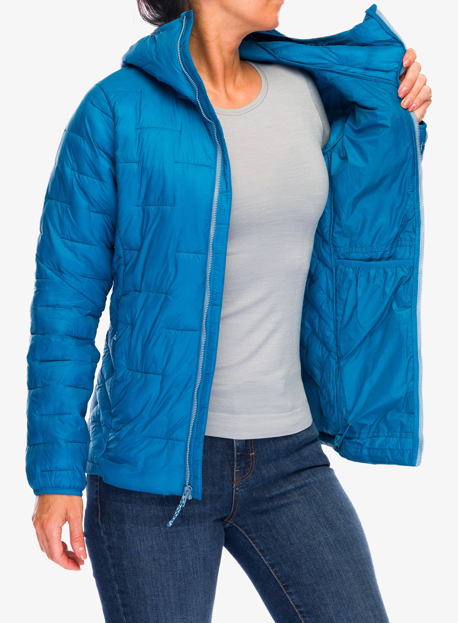 Ženska jakna Patagonia Macro Puff Hoody - steller blue