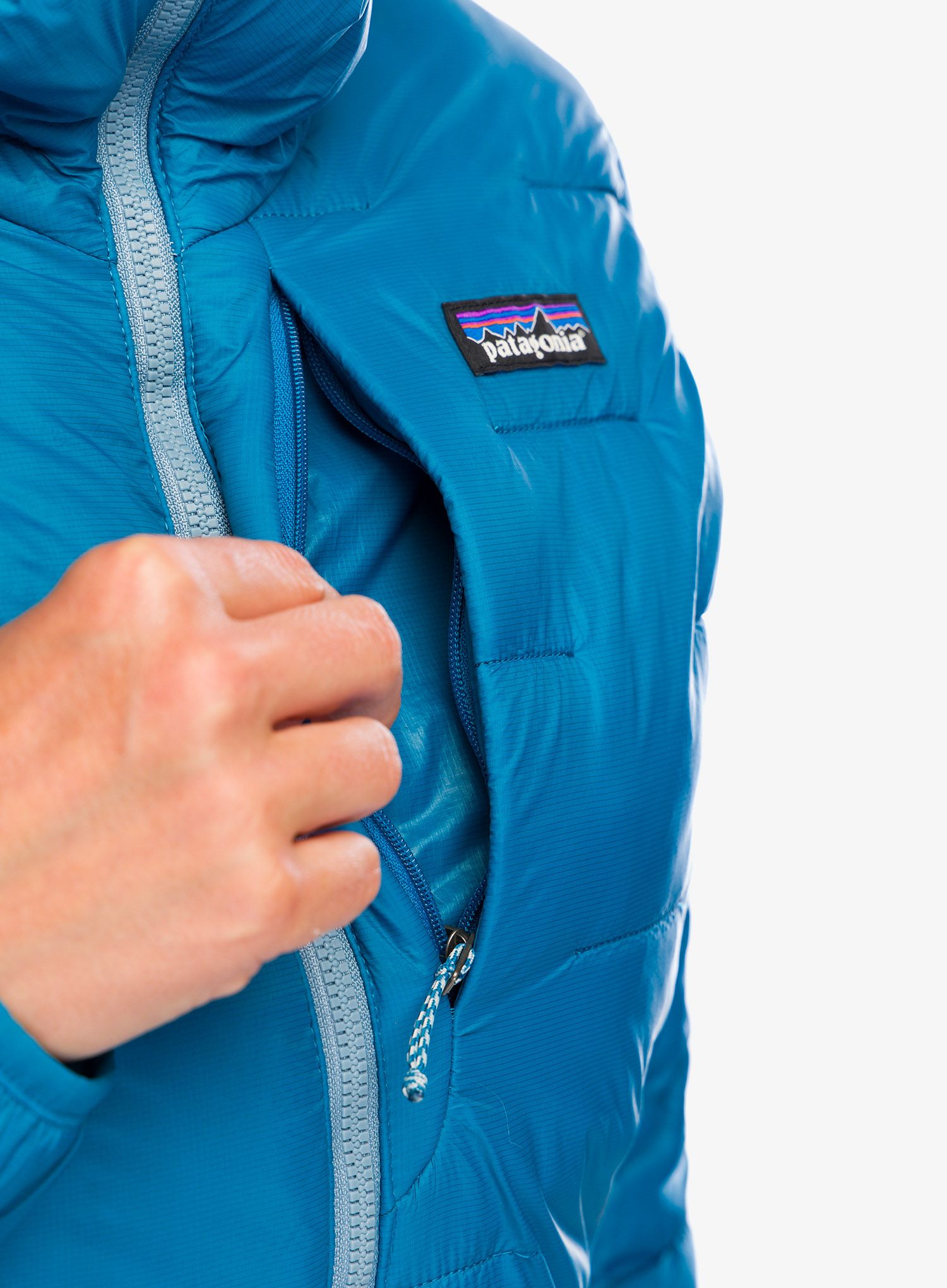 Ženska jakna Patagonia Macro Puff Hoody - steller blue