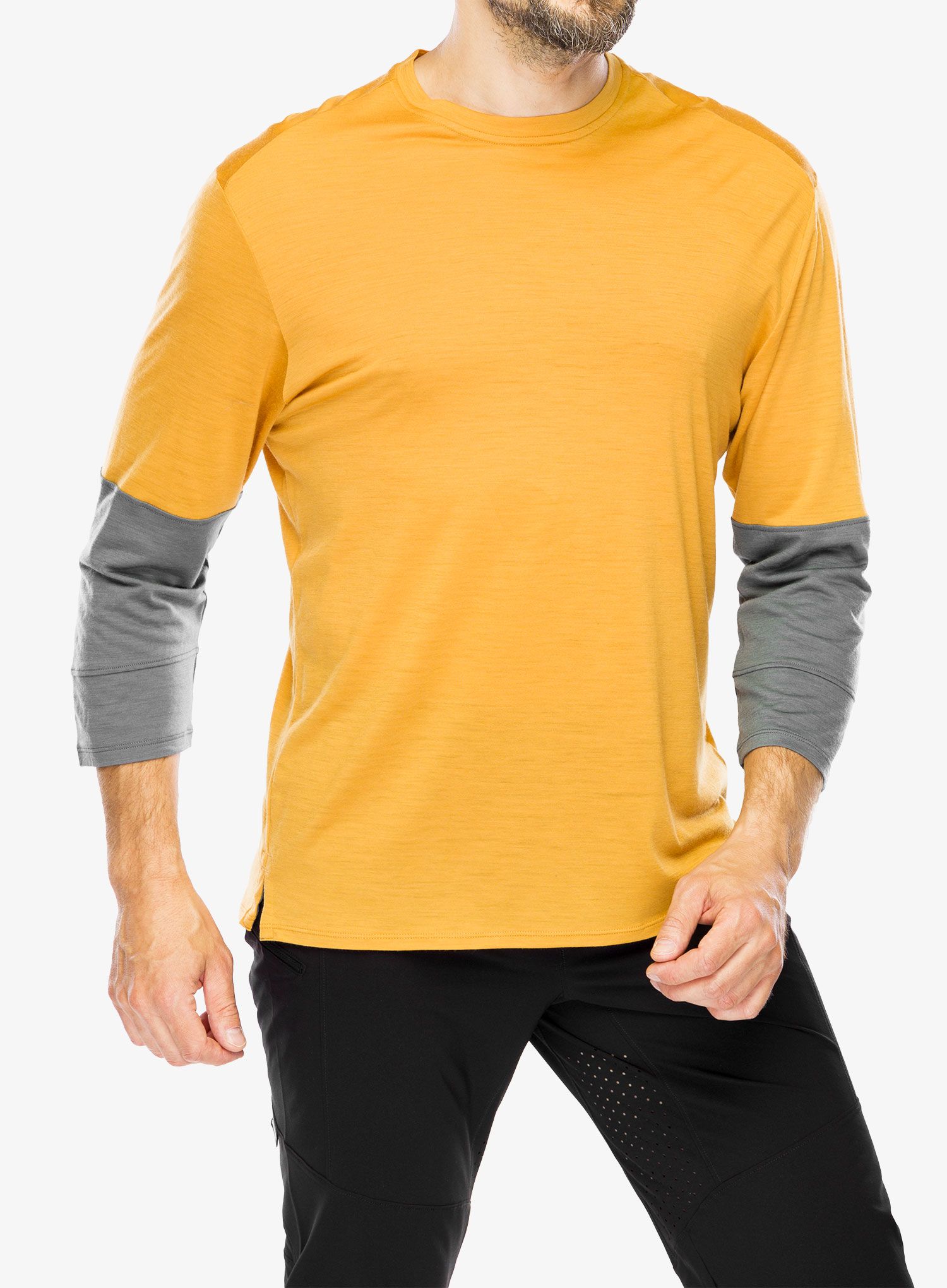 Kolesarska majica Patagonia Merino 3/4 Sleeve Bike Jersey - golden caramel