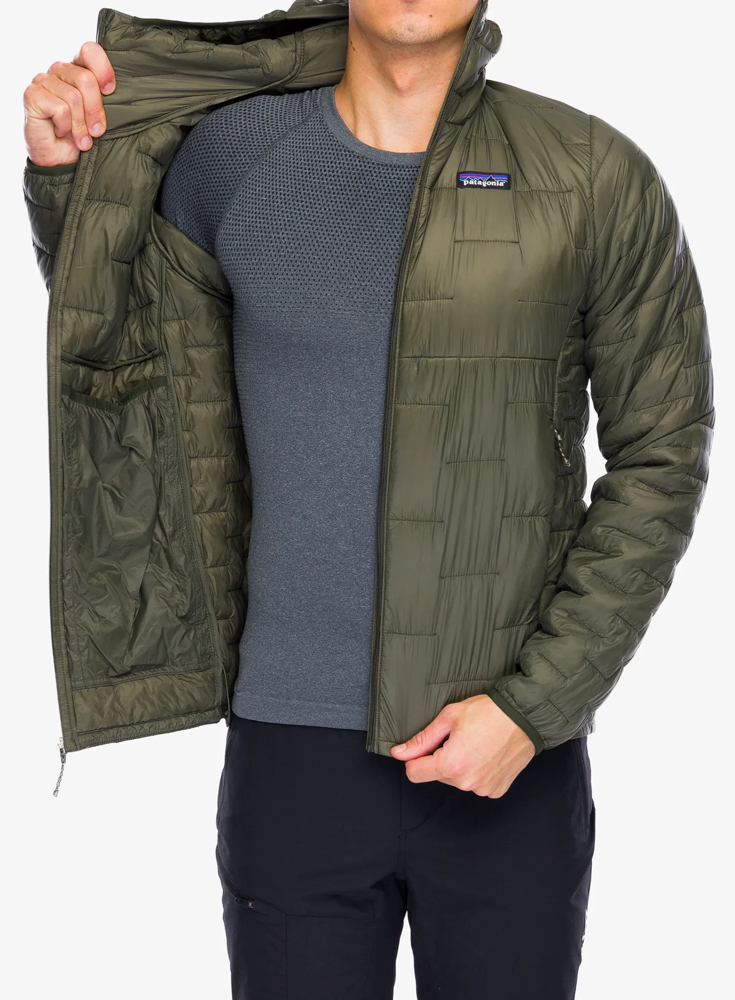 Sintetična jakna Patagonia Micro Puff Hoody - pine needle green