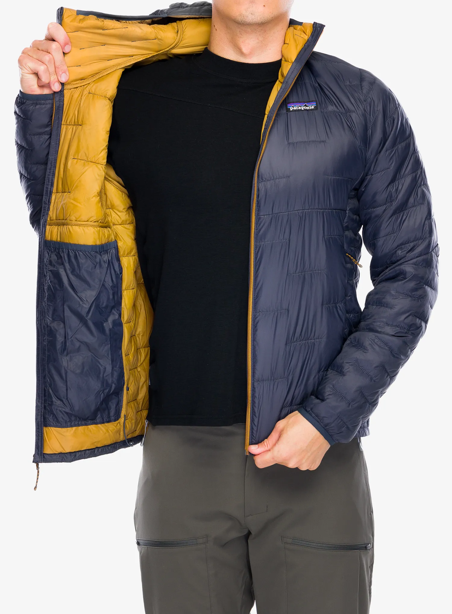 Sintetična jakna Patagonia Micro Puff Hoody - smolder blue/raptor brown blk