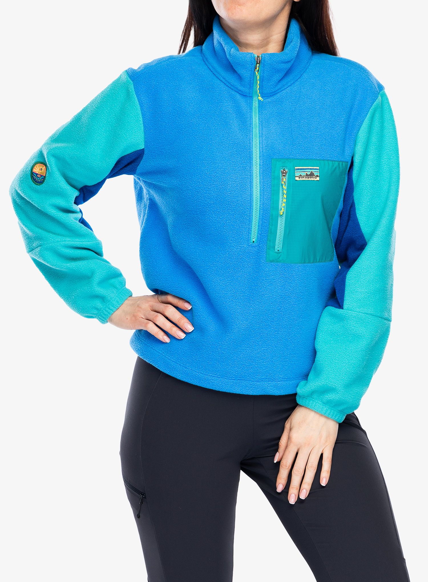Ženska jopica z zadrgo Patagonia Microdini 1/2 Zip P/O - vessel blue