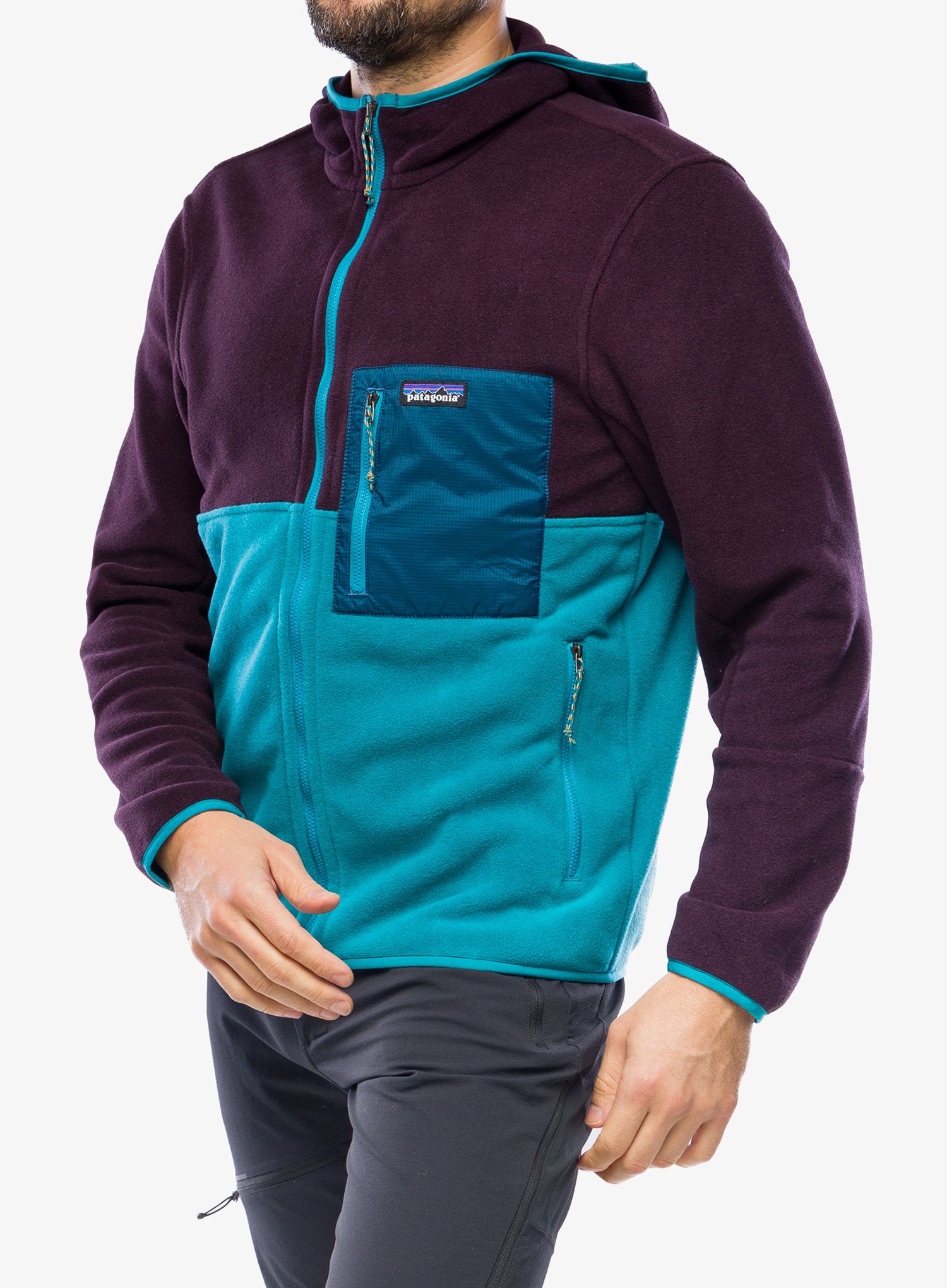 Jopica s kapuco Patagonia Microdini Hoody - belay blue