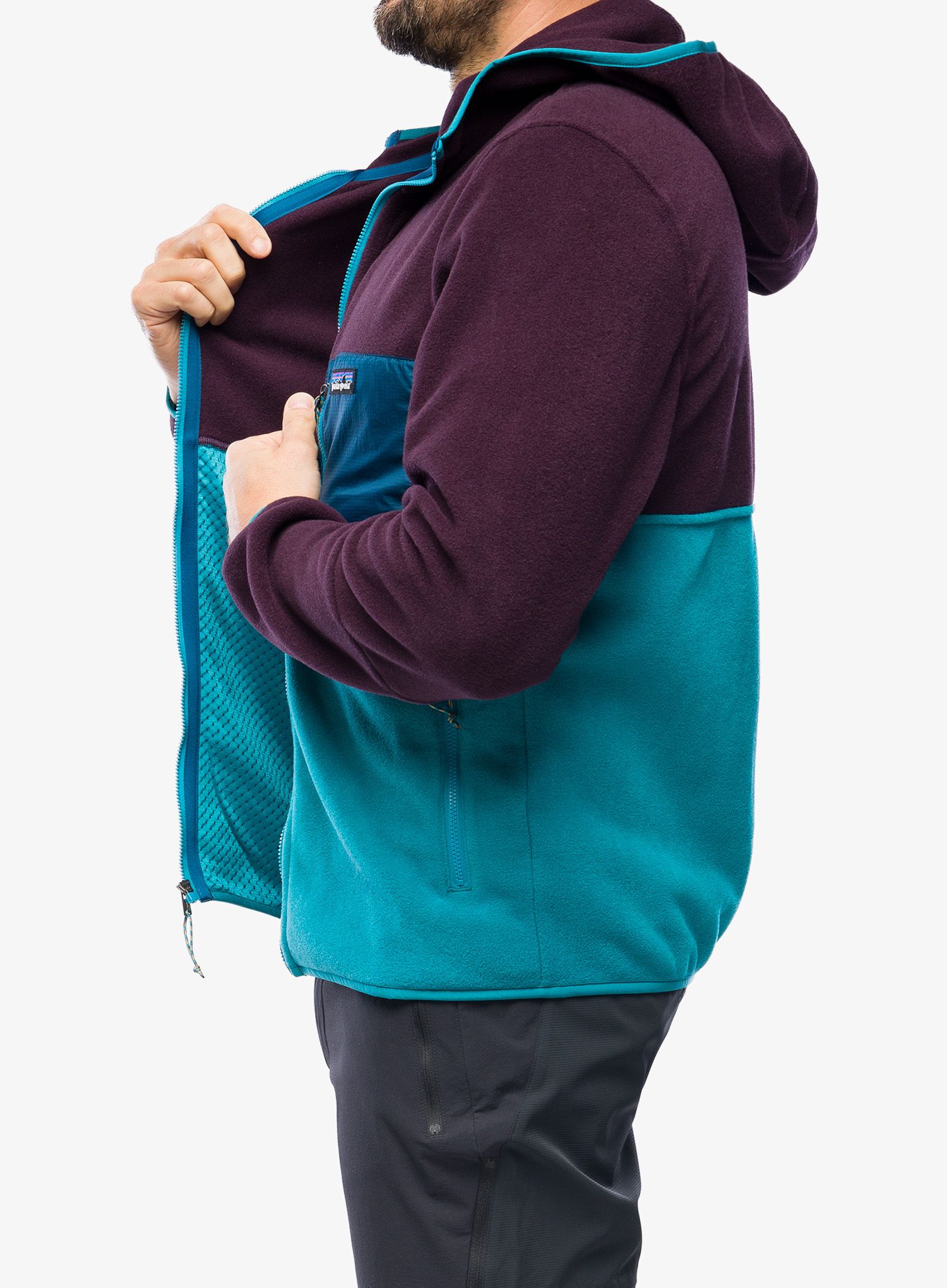 Jopica s kapuco Patagonia Microdini Hoody - belay blue