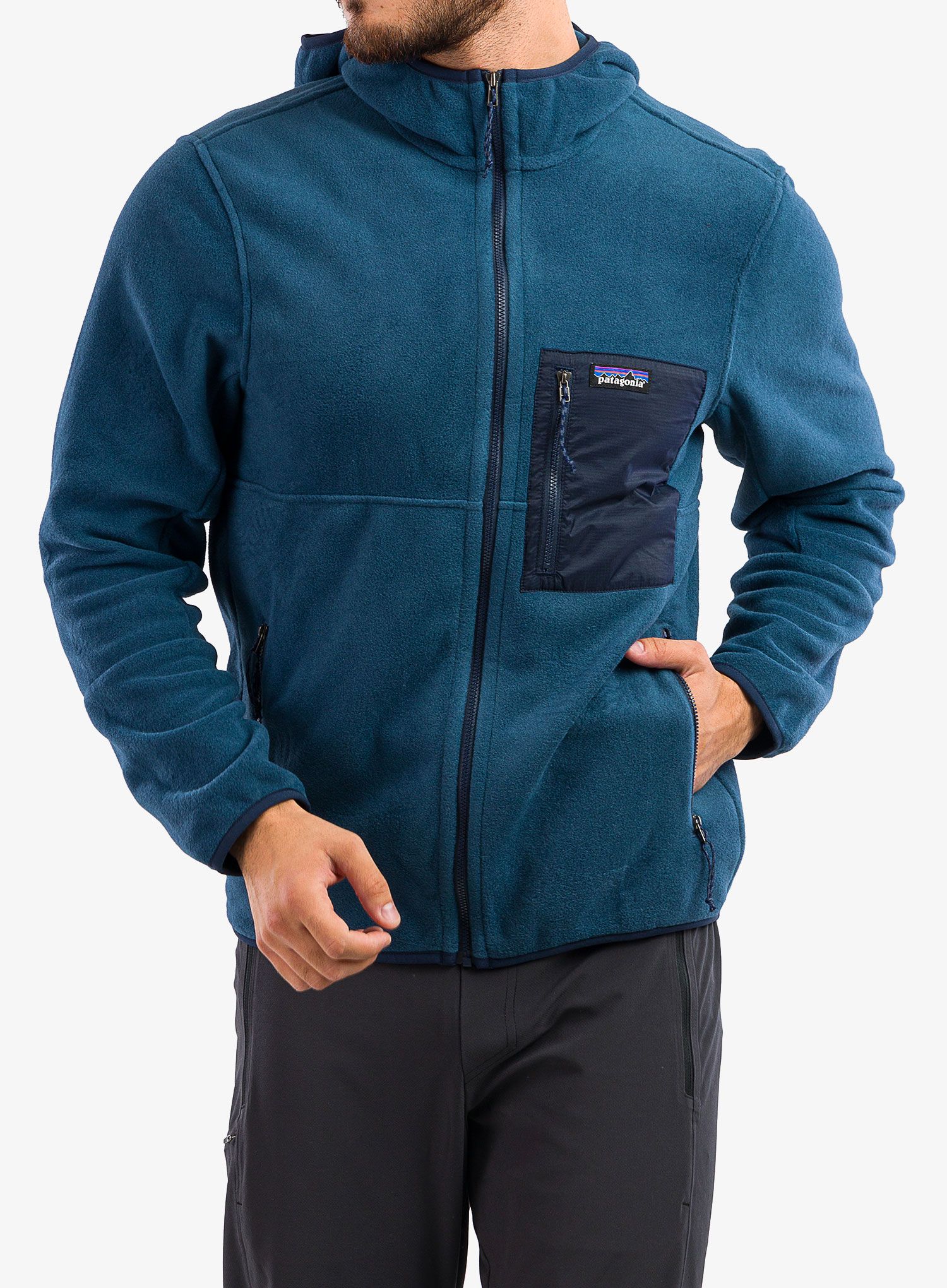 Jopica s kapuco Patagonia Microdini Hoody - tidepool blue