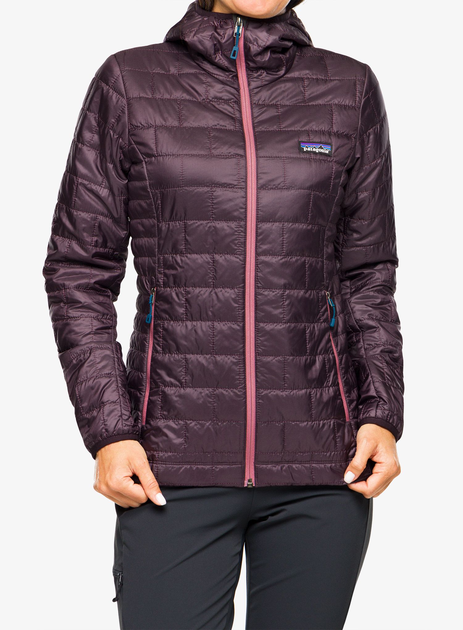 Ženska sintetična jakna Patagonia Nano Puff Hoody - obsidian plum