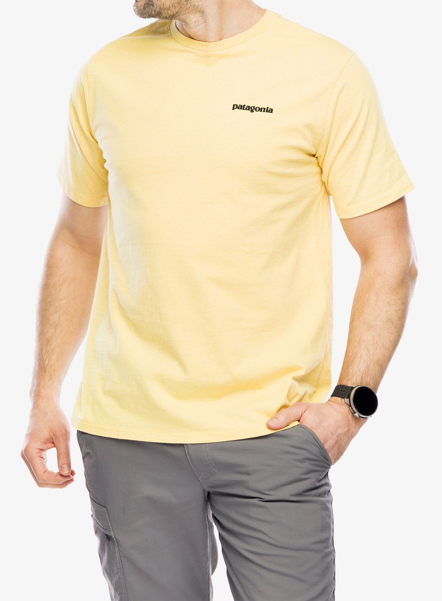 Bombažna majica Patagonia P-6 Logo Responsibili-Tee - milled yellow