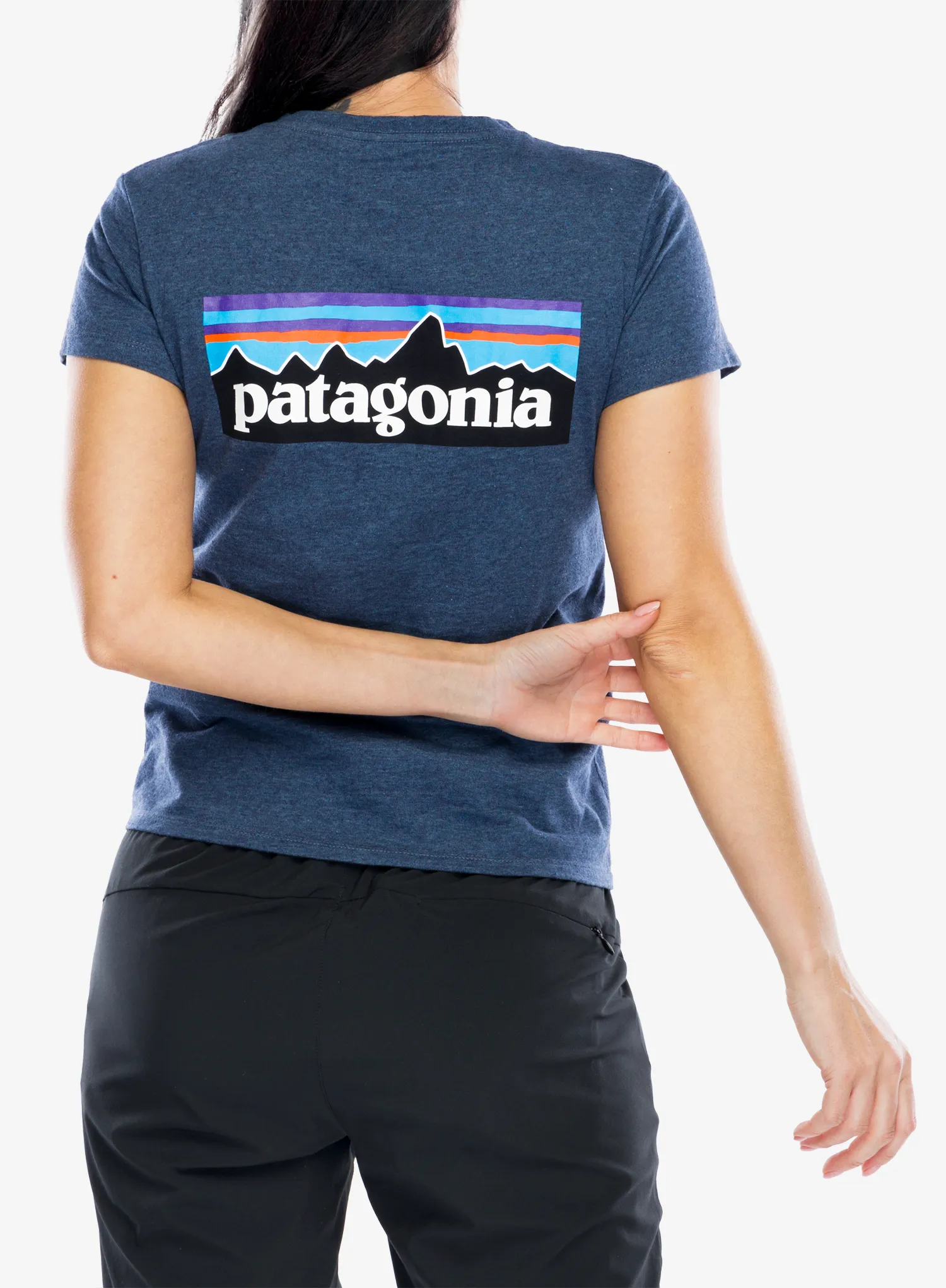 Ženska bombažna majica Patagonia P-6 Logo Responsibili-Tee - utility blue