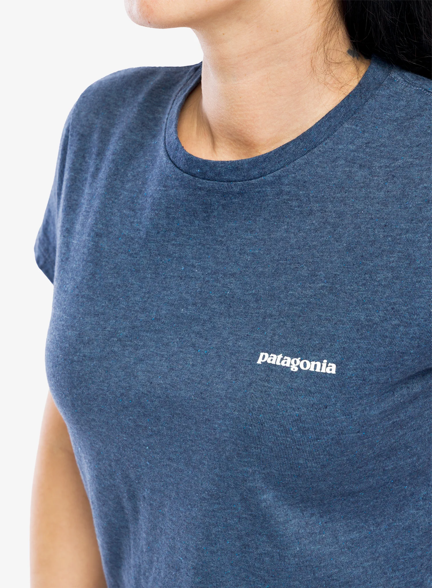 Ženska bombažna majica Patagonia P-6 Logo Responsibili-Tee - utility blue
