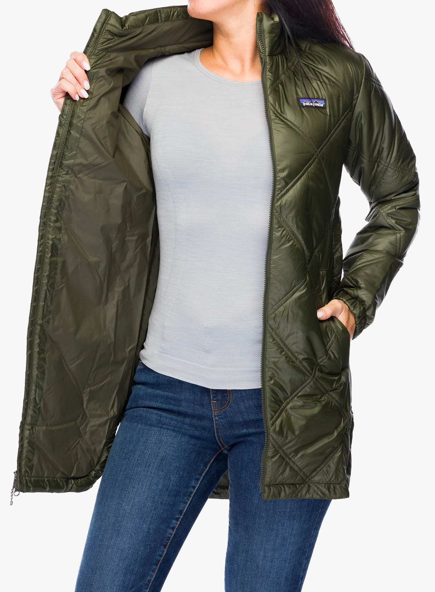 Ženski plašč Patagonia Pine Bank Insulated Parka - pine needle green