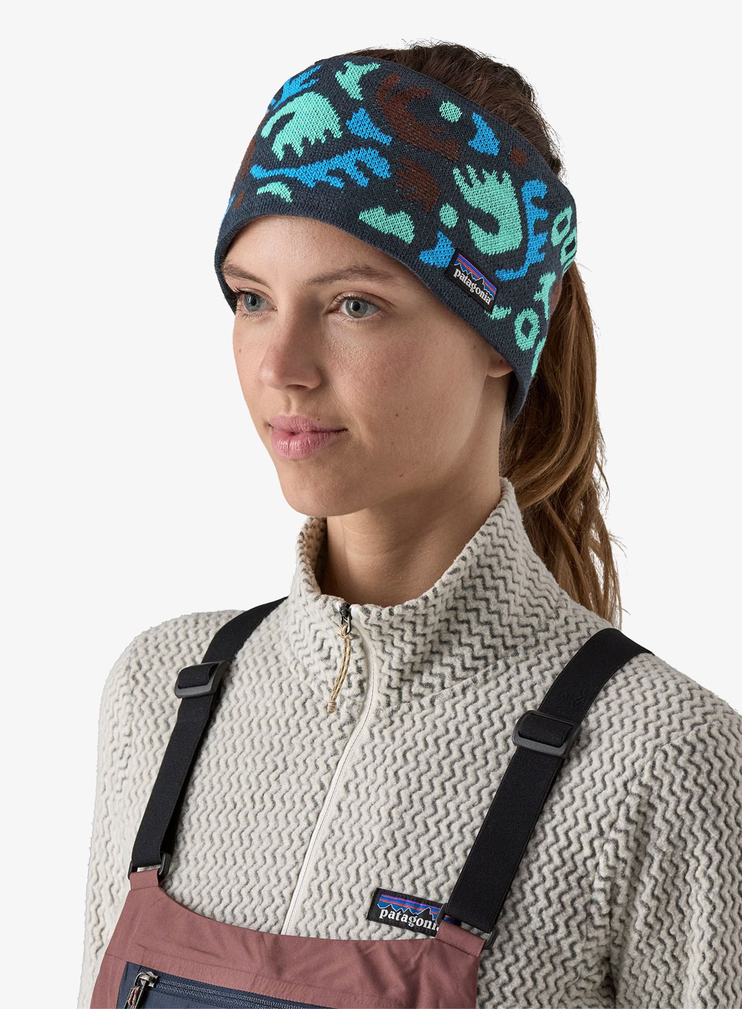Naglavni trak Patagonia Powder Town Headband - across oceans smolder blue
