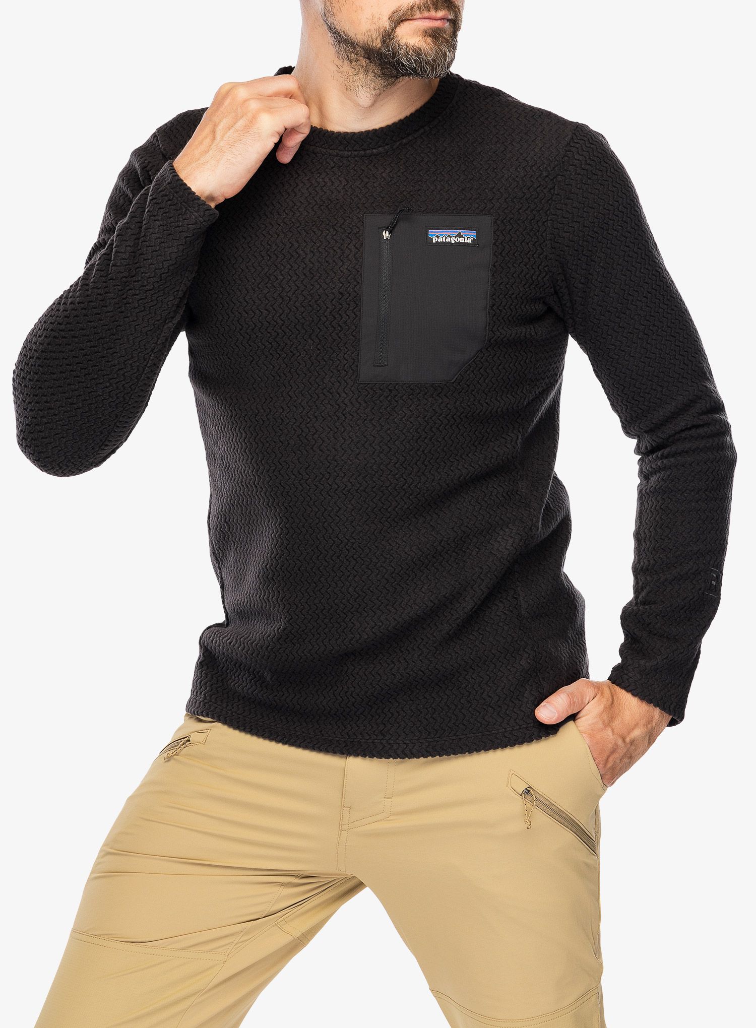 Flis Patagonia R1 Air Crew - black