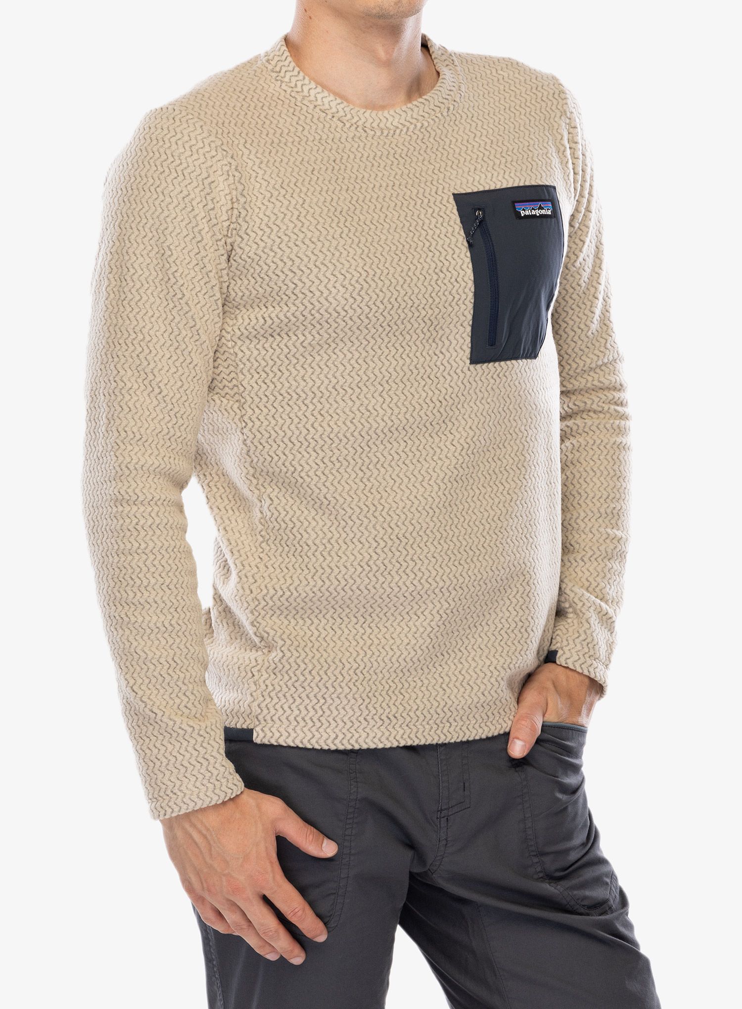 Puloverji brez kapuce Patagonia R1 Air Crew - oar tan