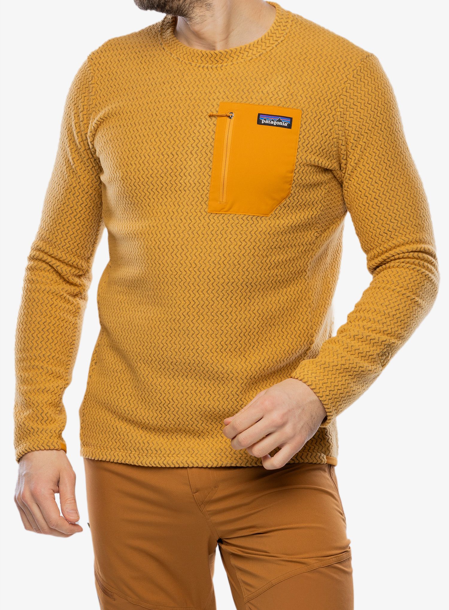 Flis Patagonia R1 Air Crew - pufferfish gold