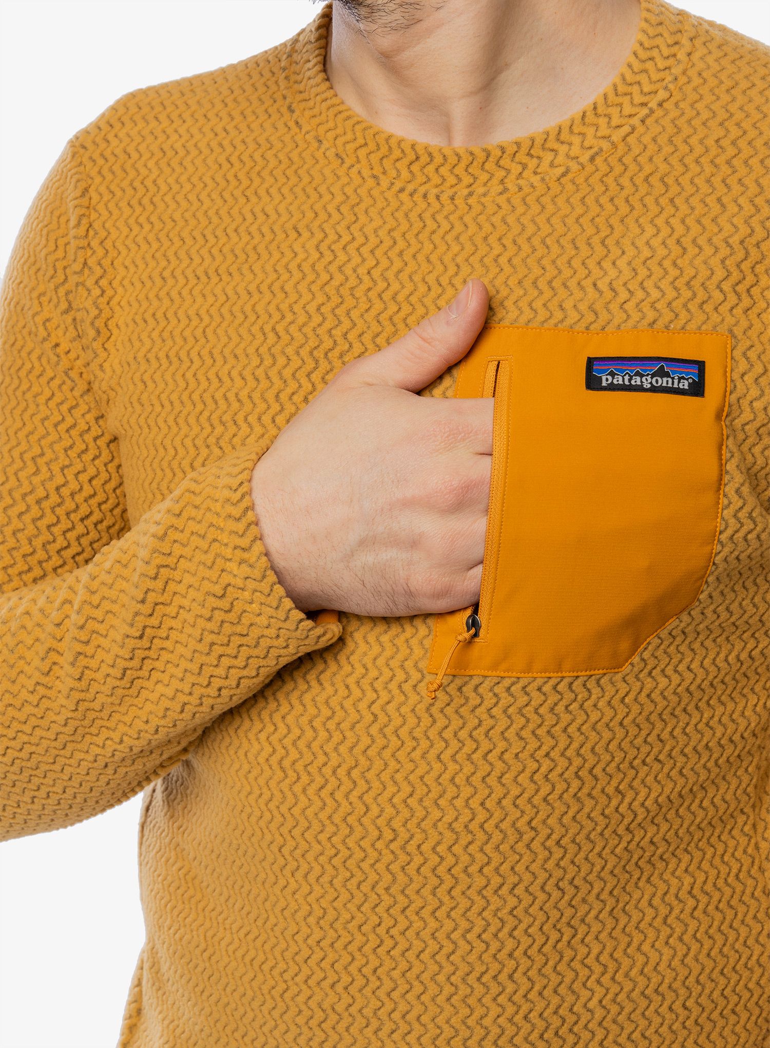 Flis Patagonia R1 Air Crew - pufferfish gold