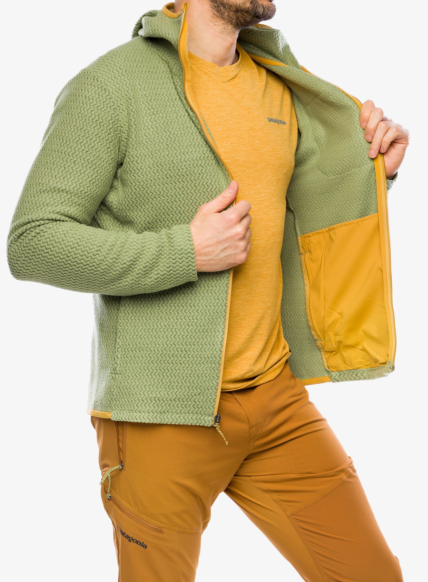 Flis Patagonia R1 Air Full-Zip Hoody - buckhorn green