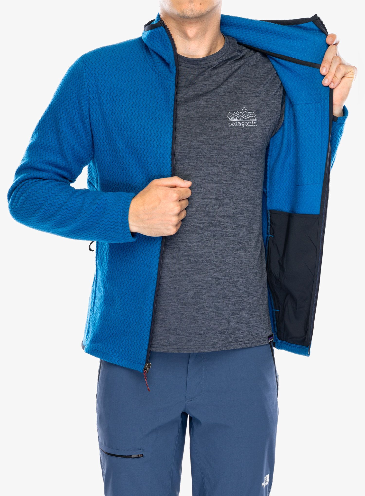 Jopica s kapuco Patagonia R1 Air Full-Zip Hoody - endles blue