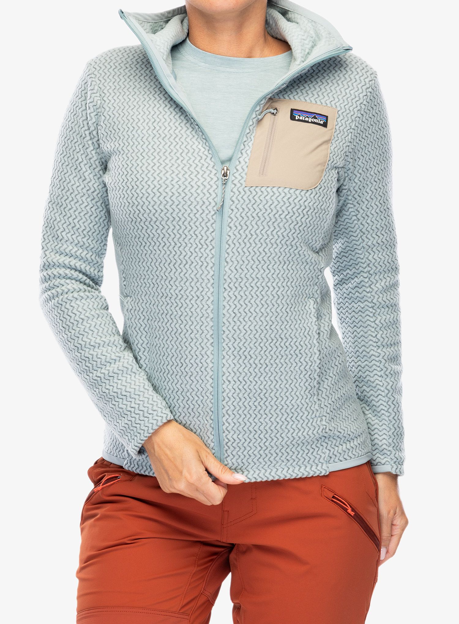 Ženska jopa s kapuco Patagonia R1 Air Full-Zip Hoody - thermal blue