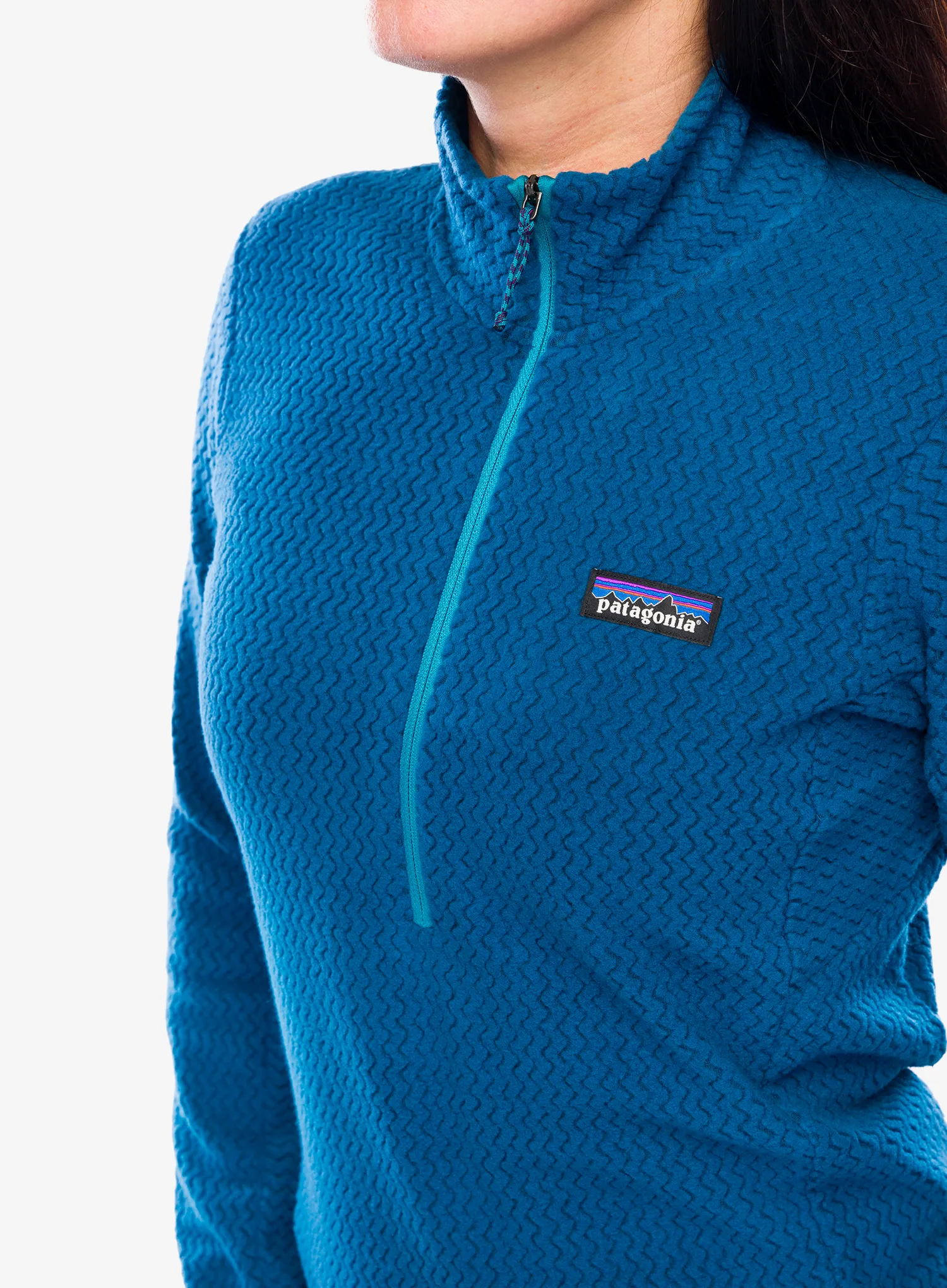 Ženska jopica z zadrgo Patagonia R1 Air Zip Neck - lagom blue