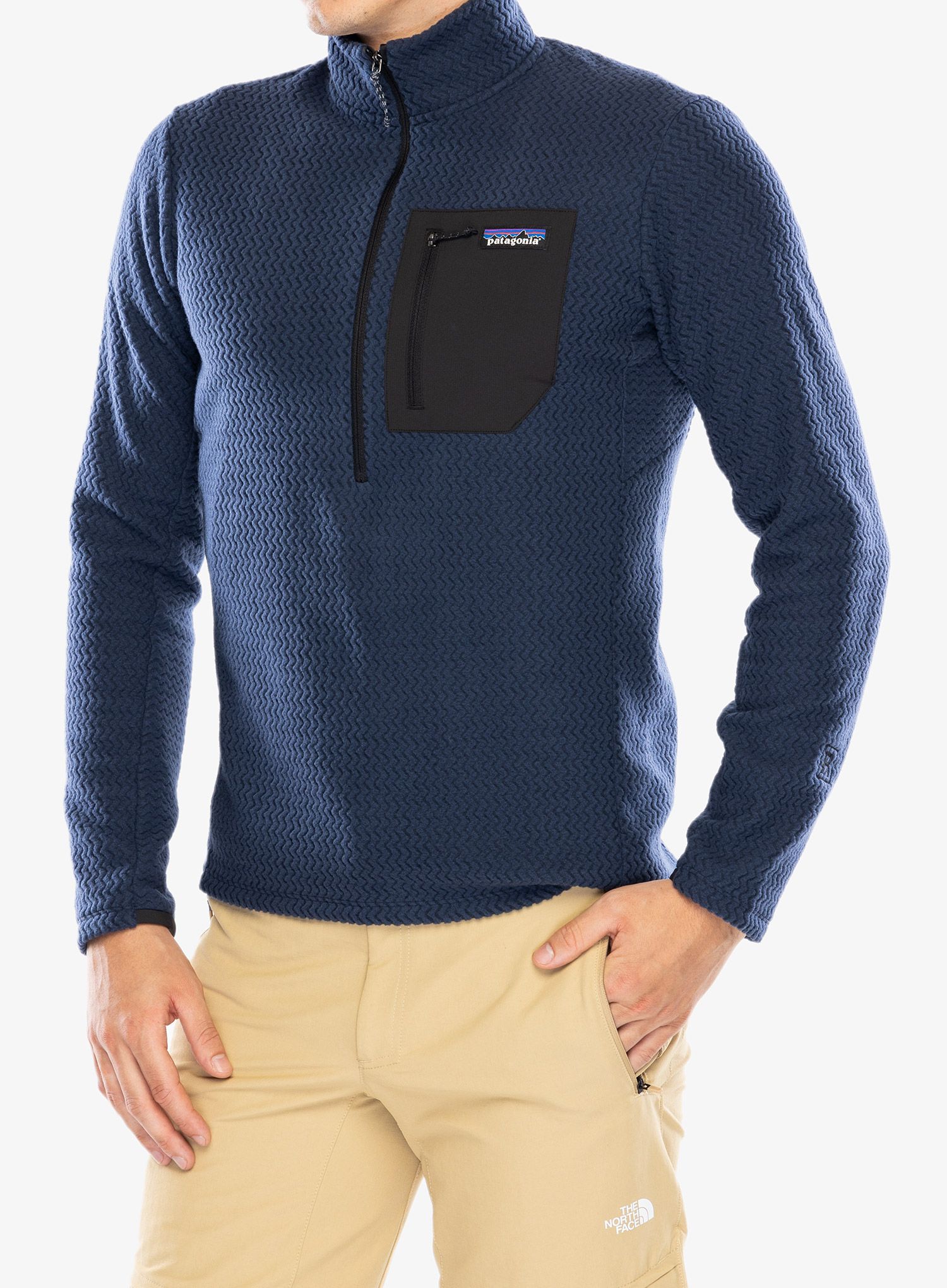 Puloverji brez kapuce Patagonia R1 Air Zip Neck - new navy