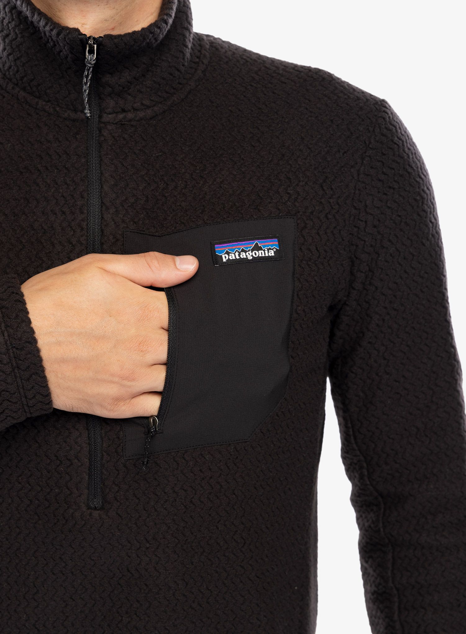 Jopica z zadrgo Patagonia R1 Air Zip Neck - black