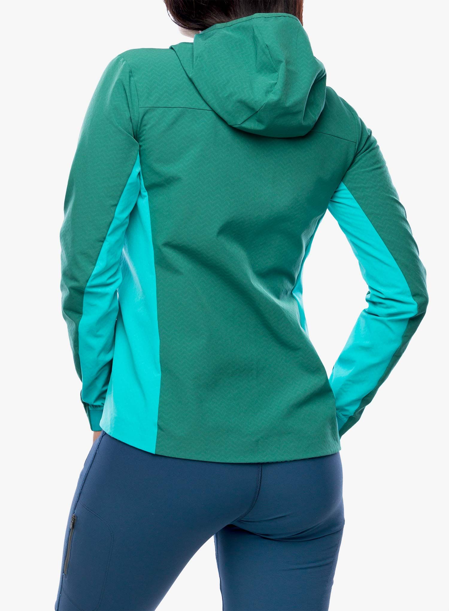 Ženska softshell jakna Patagonia R1 CrossStrata Hoody - conifer green
