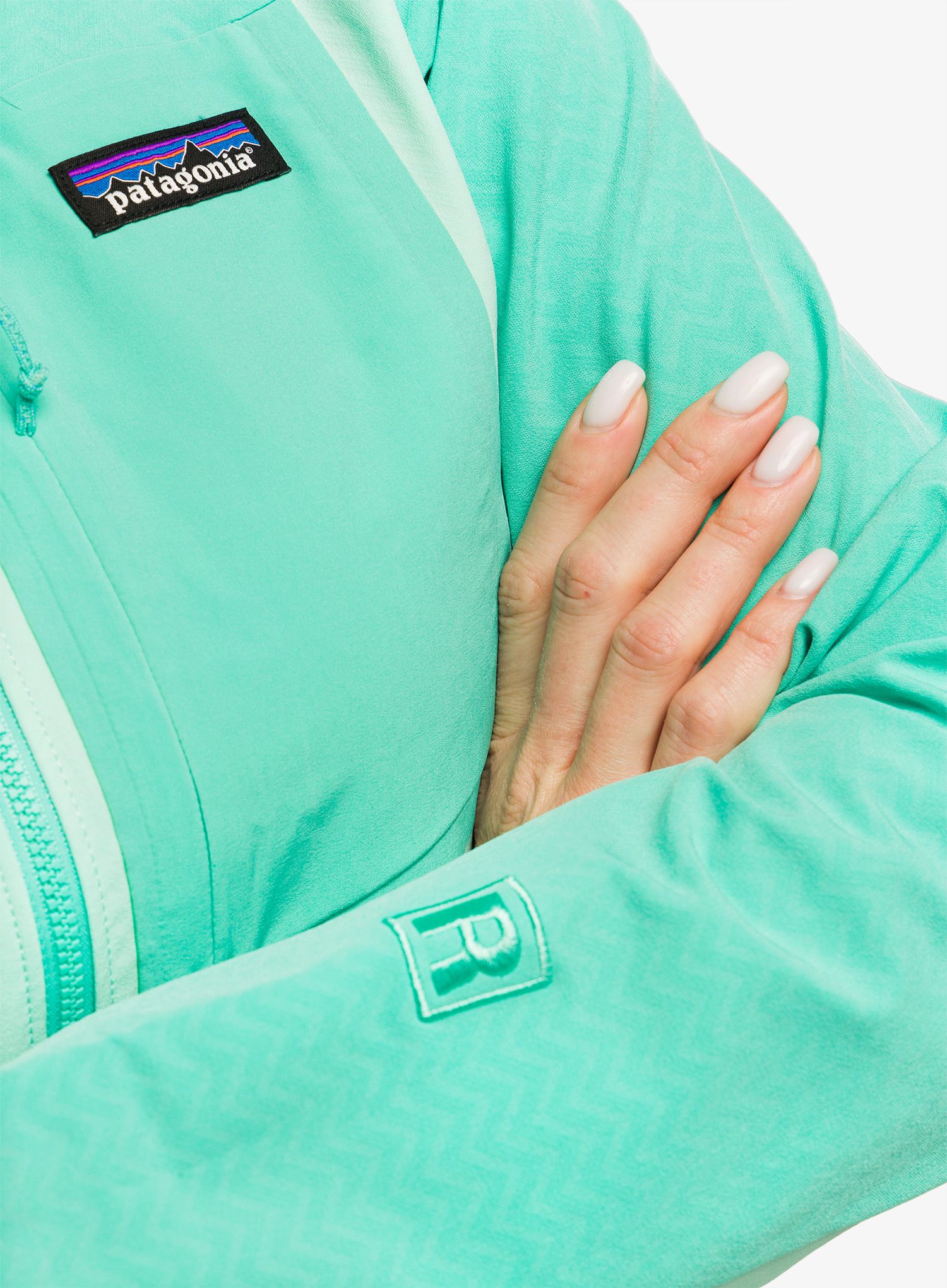 Ženska jakna Patagonia R1 CrossStrata Hoody - early teal