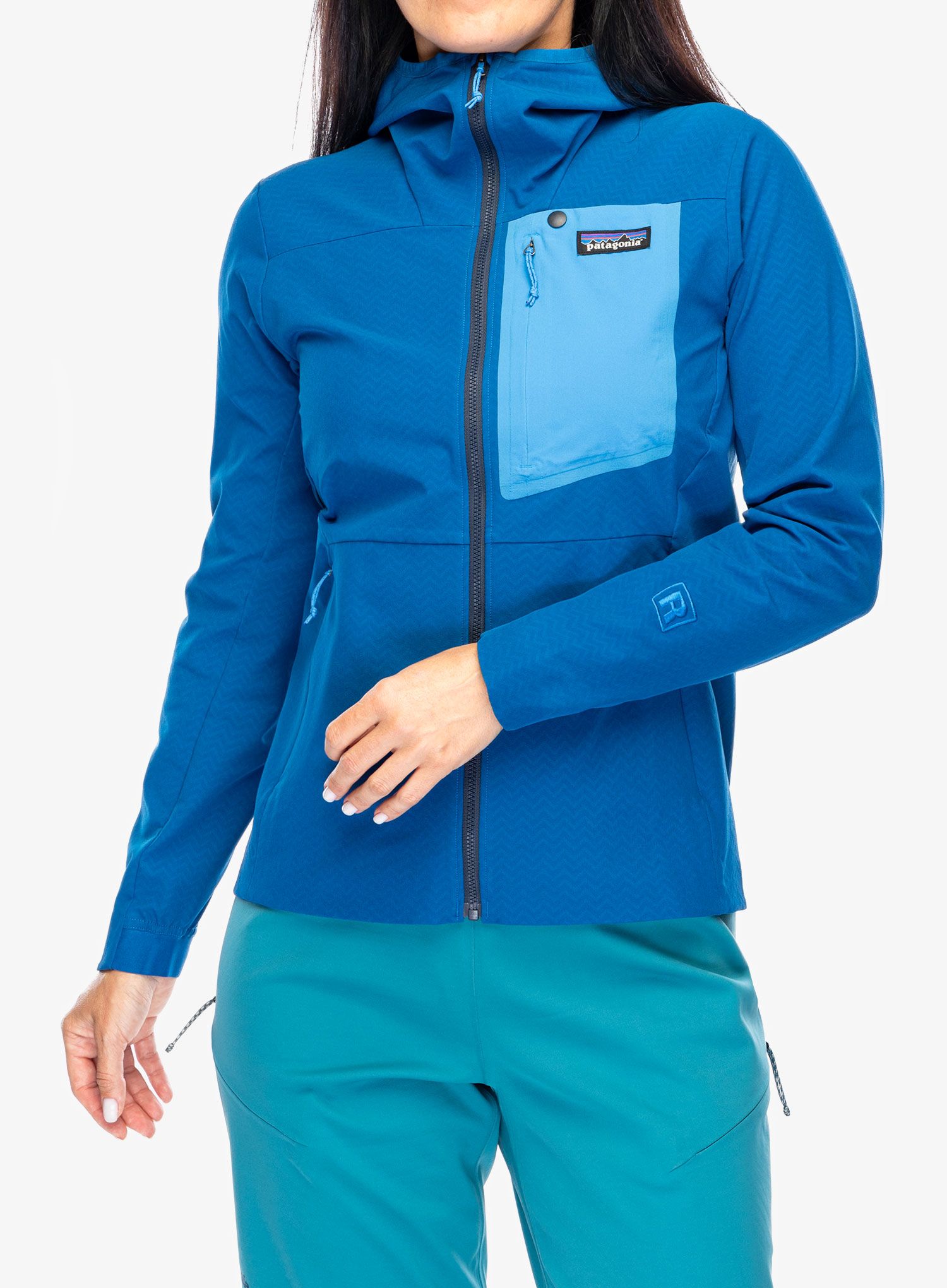 Ženska jakna Patagonia R1 CrossStrata Hoody - endles blue