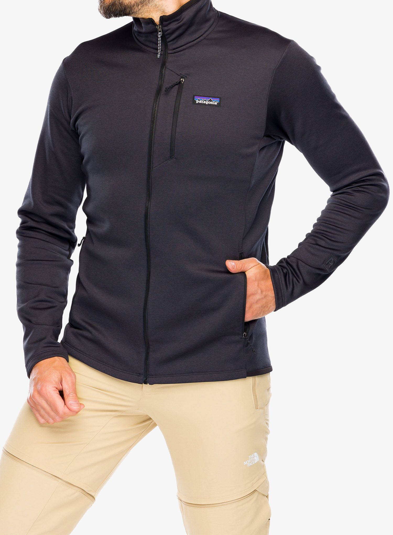 Flis Patagonia R1 Daily Jacket - ink black/black x-dye