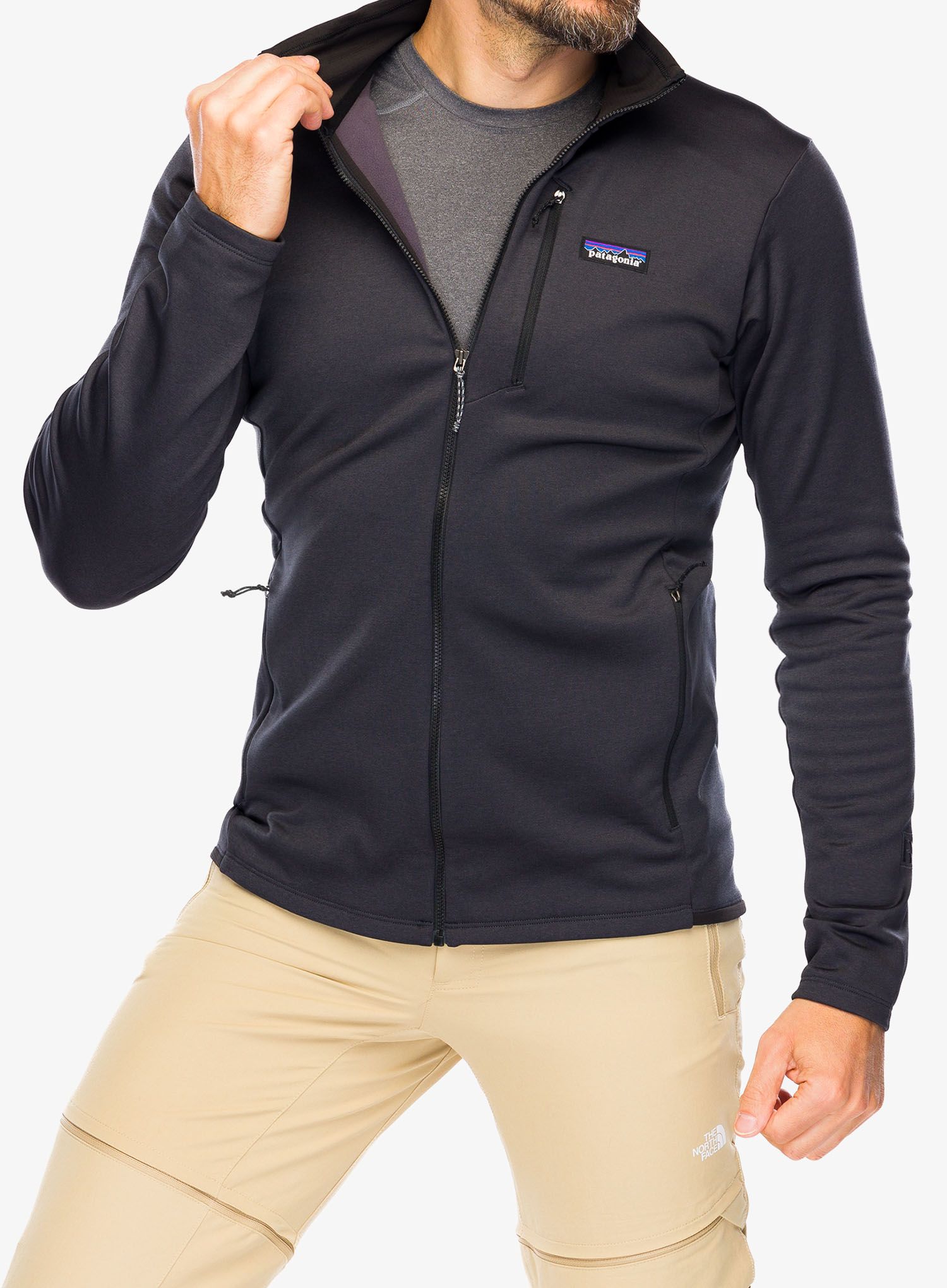 Flis Patagonia R1 Daily Jacket - ink black/black x-dye