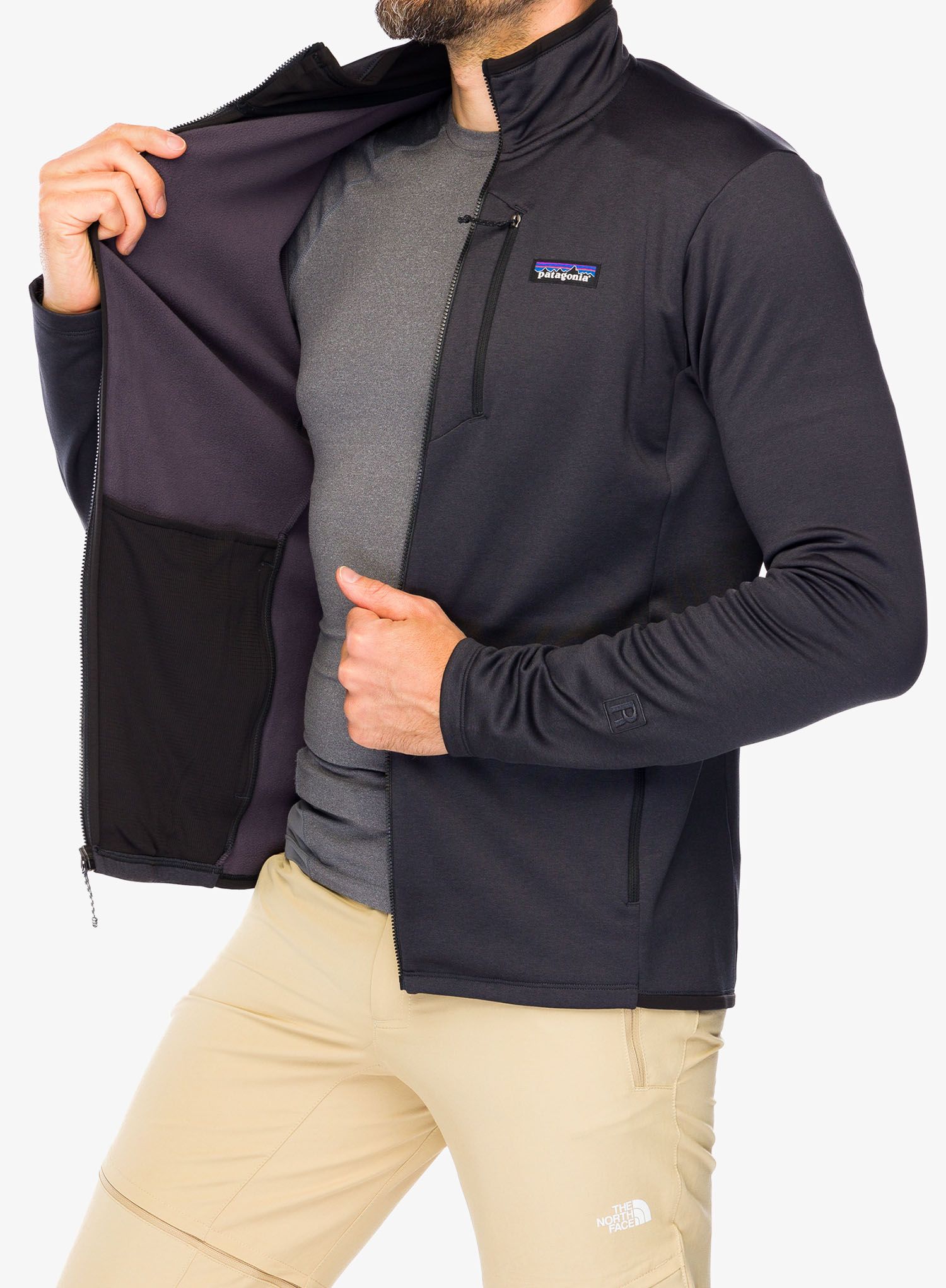 Flis Patagonia R1 Daily Jacket - ink black/black x-dye