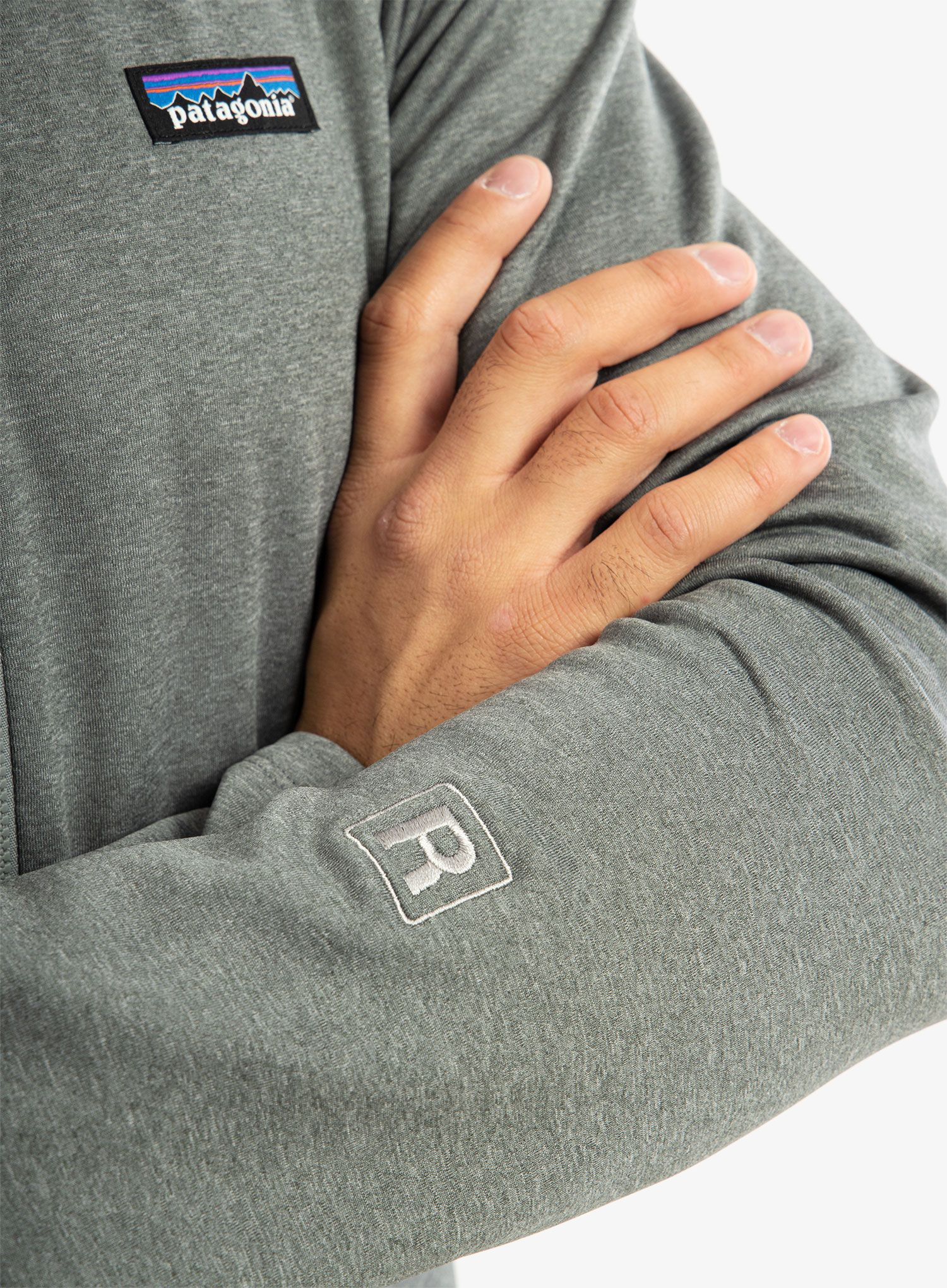 Flis Patagonia R1 Daily Zip Neck - noble grey/salt grey x-dye