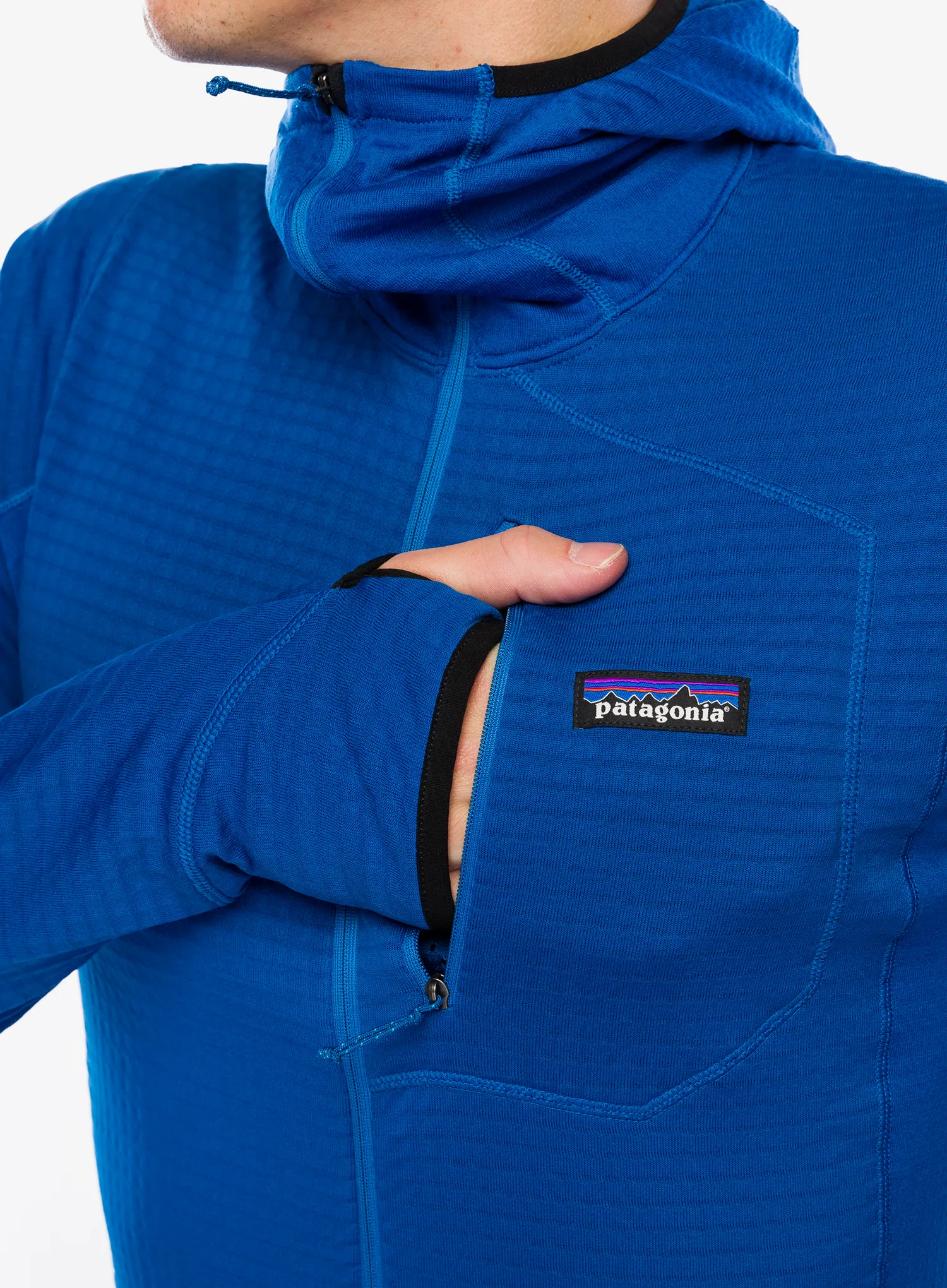 Jopica s kapuco Patagonia R1 Pullover Hoody - endles blue