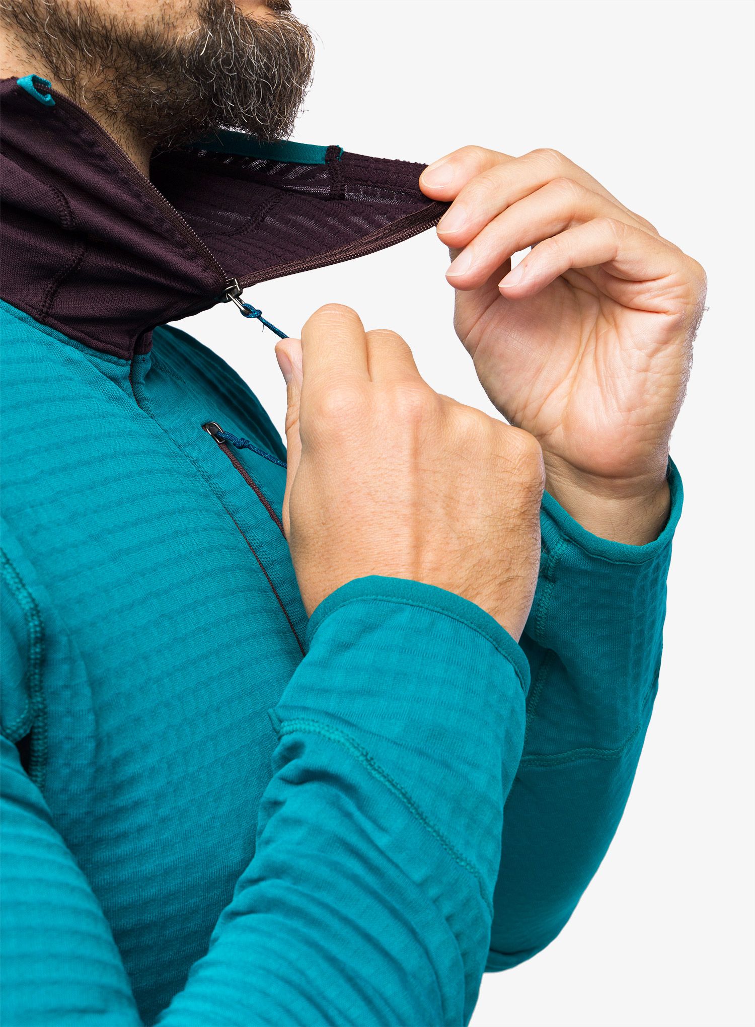 Jopica z zadrgo Patagonia R1 Pullover Hoody - obsidian plum