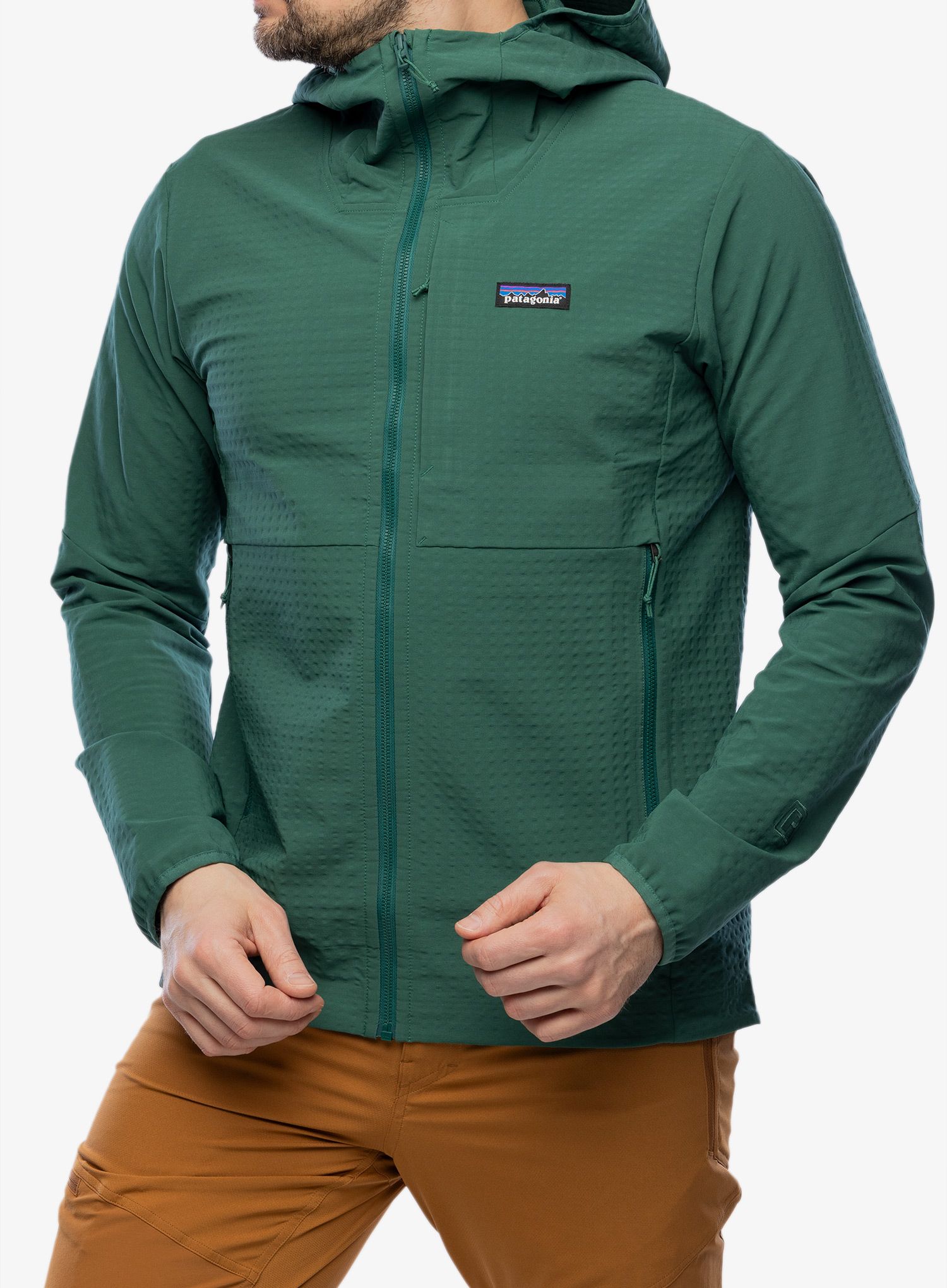 Softshell jakna Patagonia R1 TechFace Hoody - conifer green