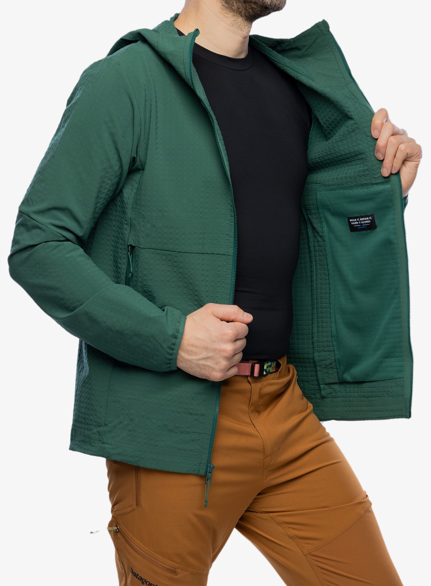 Softshell jakna Patagonia R1 TechFace Hoody - conifer green