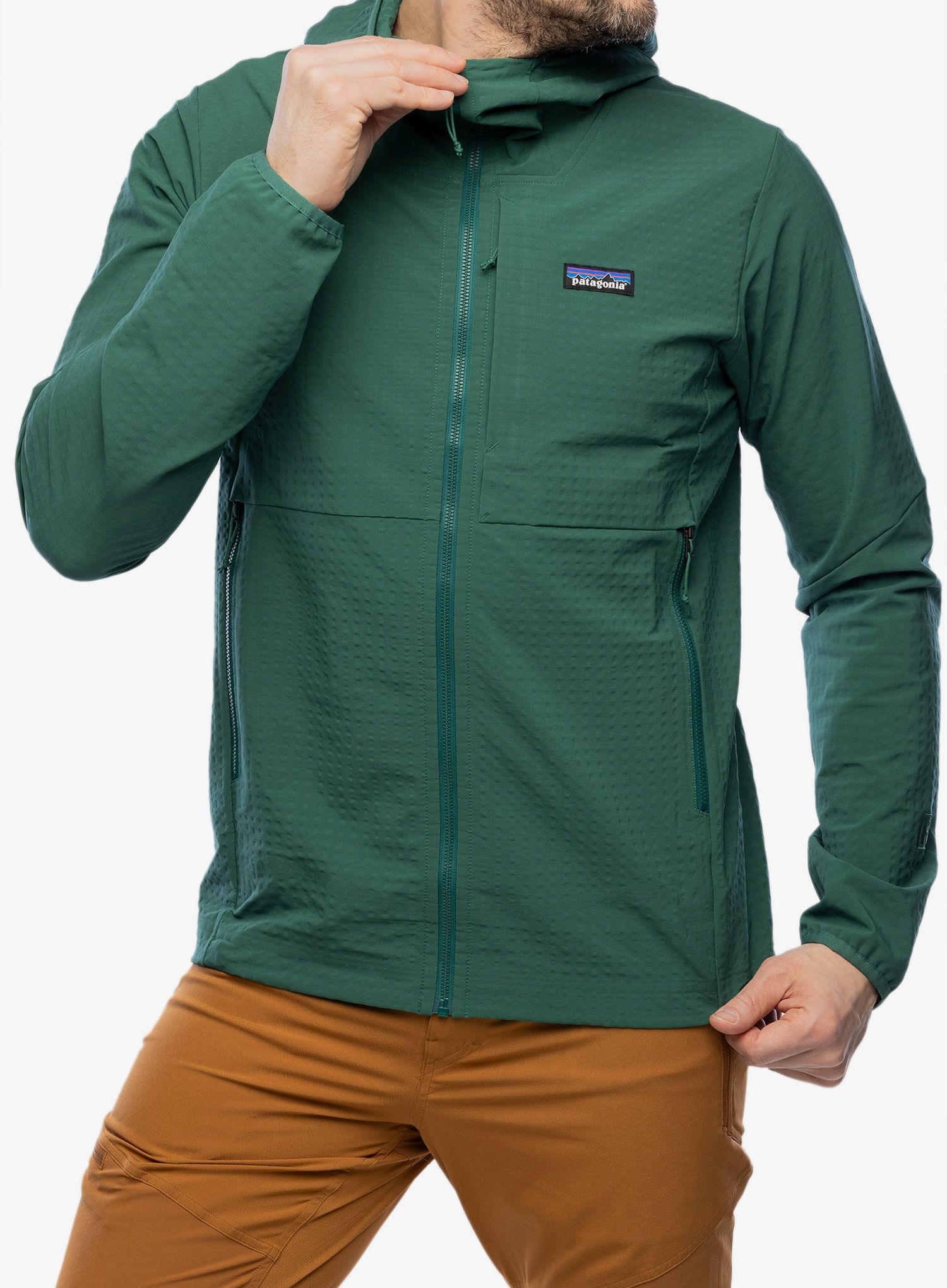 Softshell jakna Patagonia R1 TechFace Hoody - conifer green