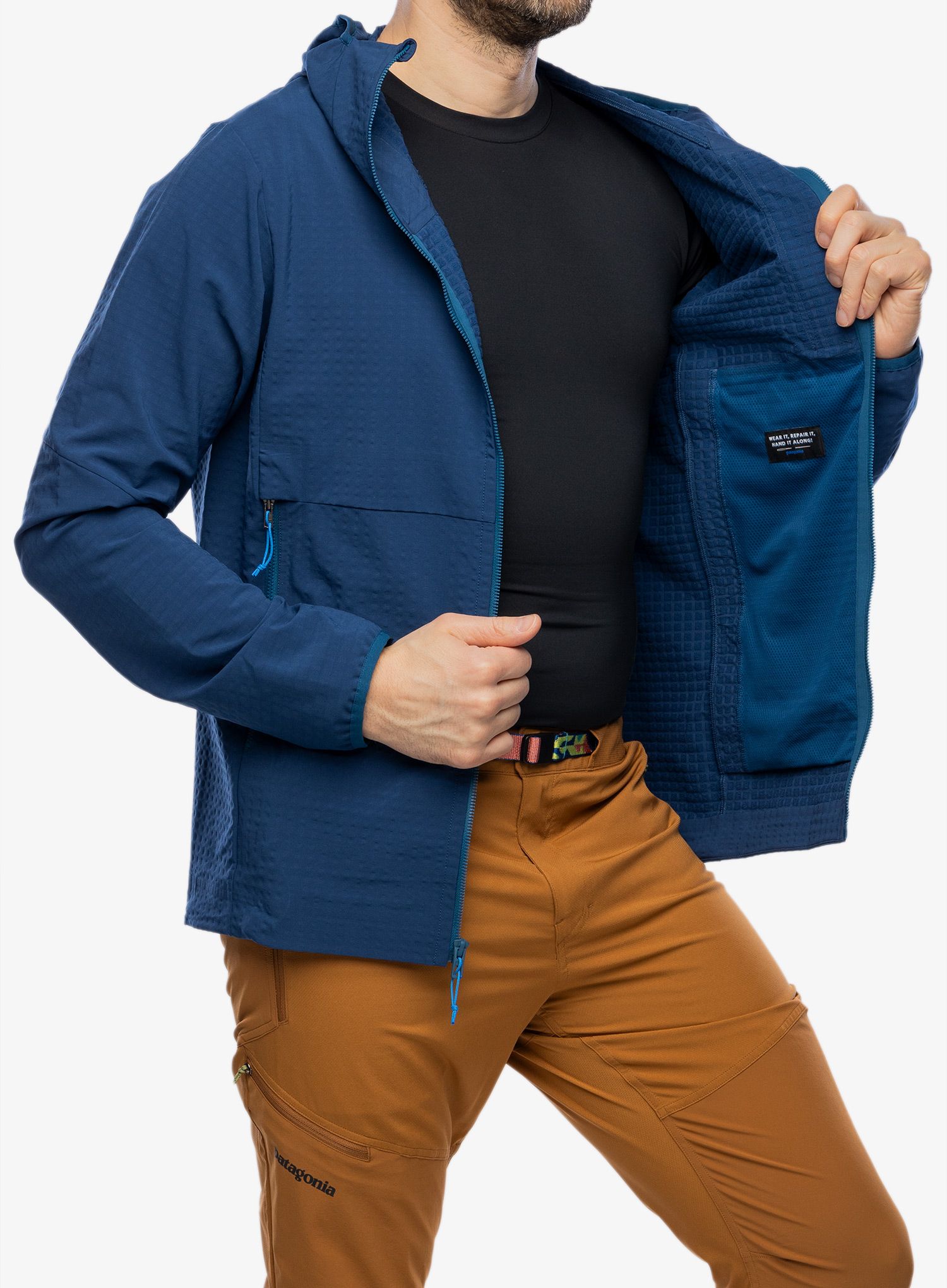 Softshell jakna Patagonia R1 Techface Hoody - tidepool blue