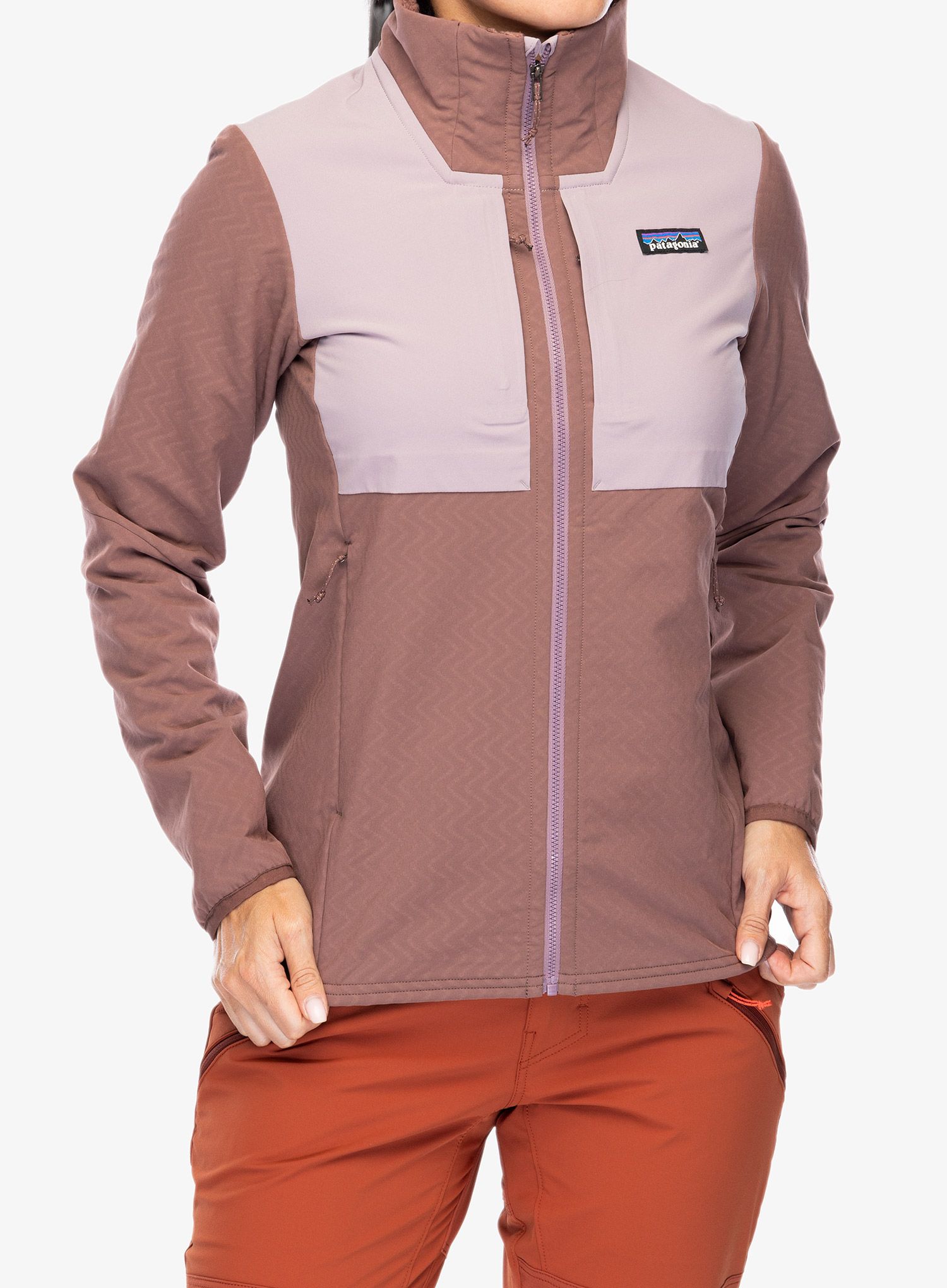 Ženska softshell jakna Patagonia R2 CrossStrata Jacket - dulse mauve