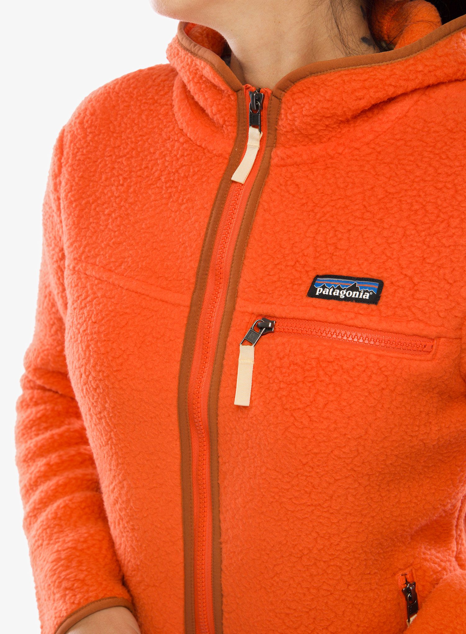 Ženski flis Patagonia Retro Pile Hoody - madder red
