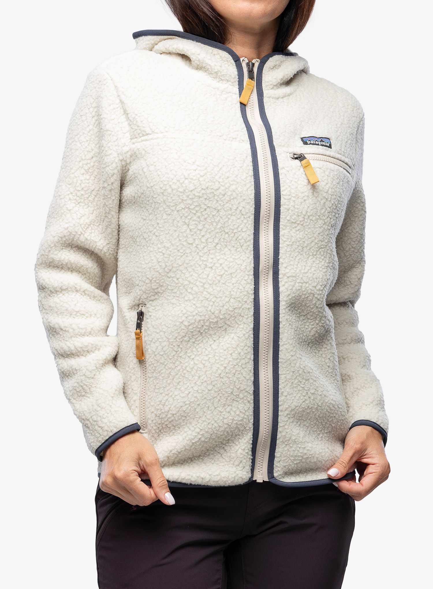 Ženski flis s kapuco Patagonia Retro Pile Hoody - pelican
