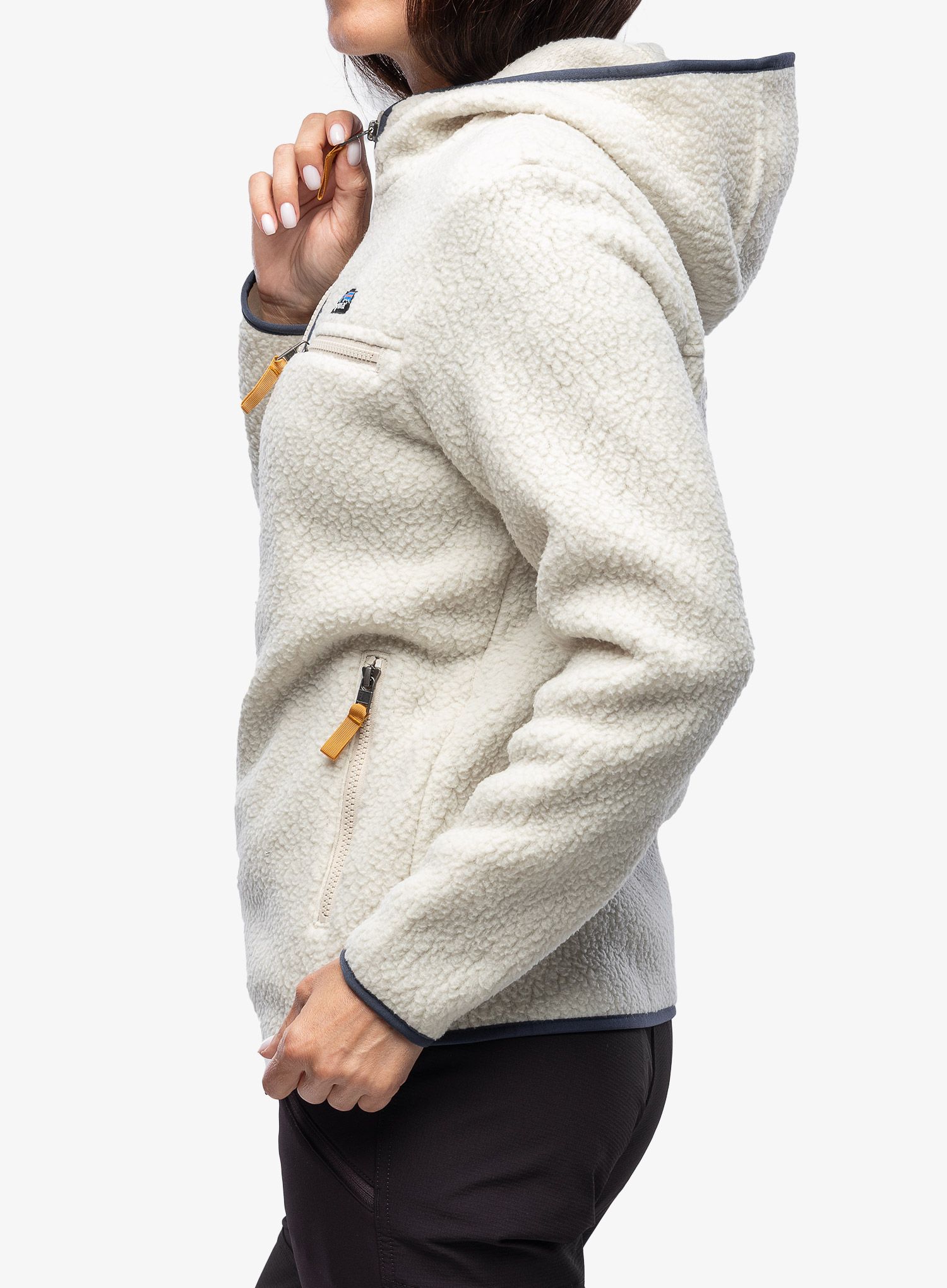 Ženski flis s kapuco Patagonia Retro Pile Hoody - pelican