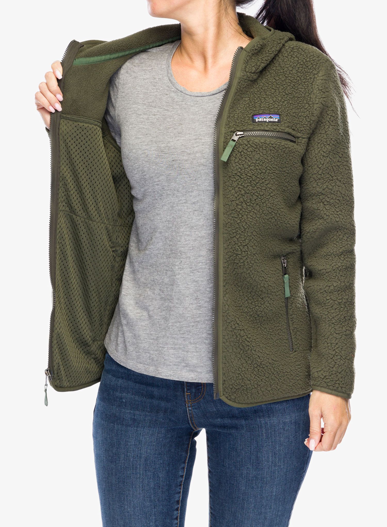 Ženski flis Patagonia Retro Pile Hoody - pine needle green