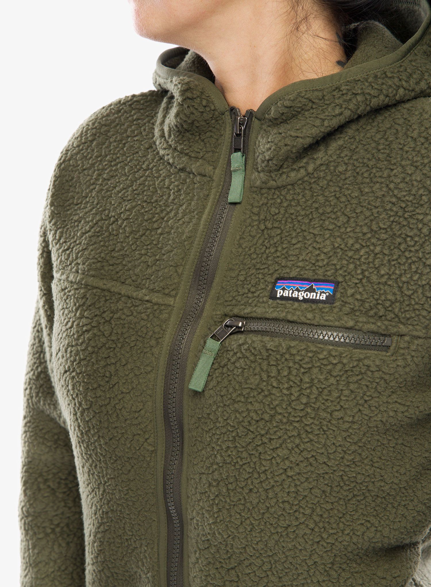 Ženski flis Patagonia Retro Pile Hoody - pine needle green