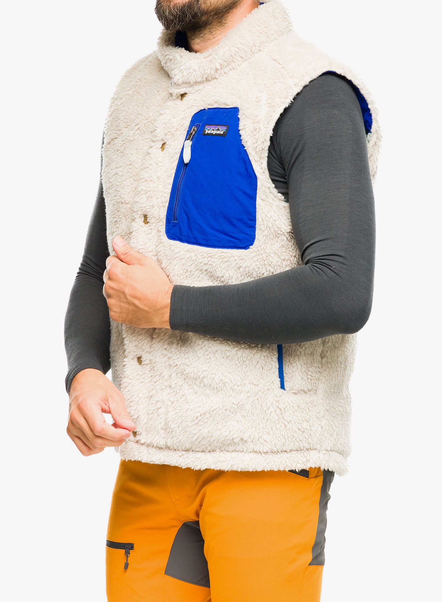 Moški brezrokavnik Patagonia Reversible Bivy Down Vest - sleet green