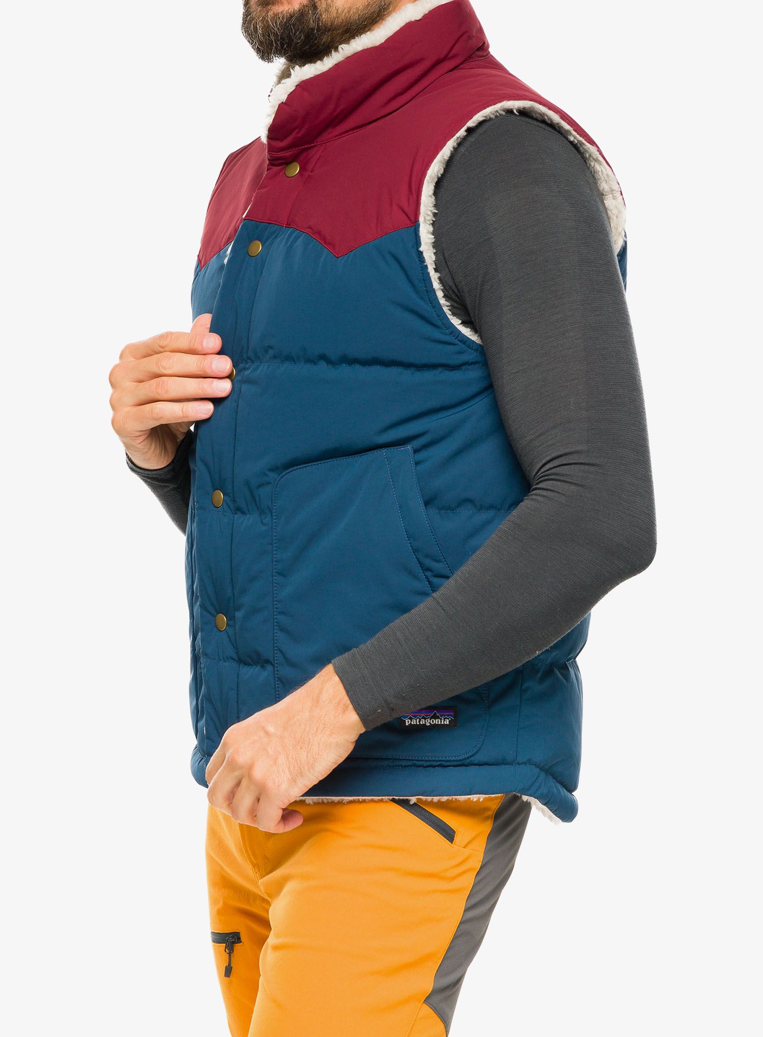 Puhasti brezrokavnik Patagonia Reversible Bivy Down Vest - tidepool blue