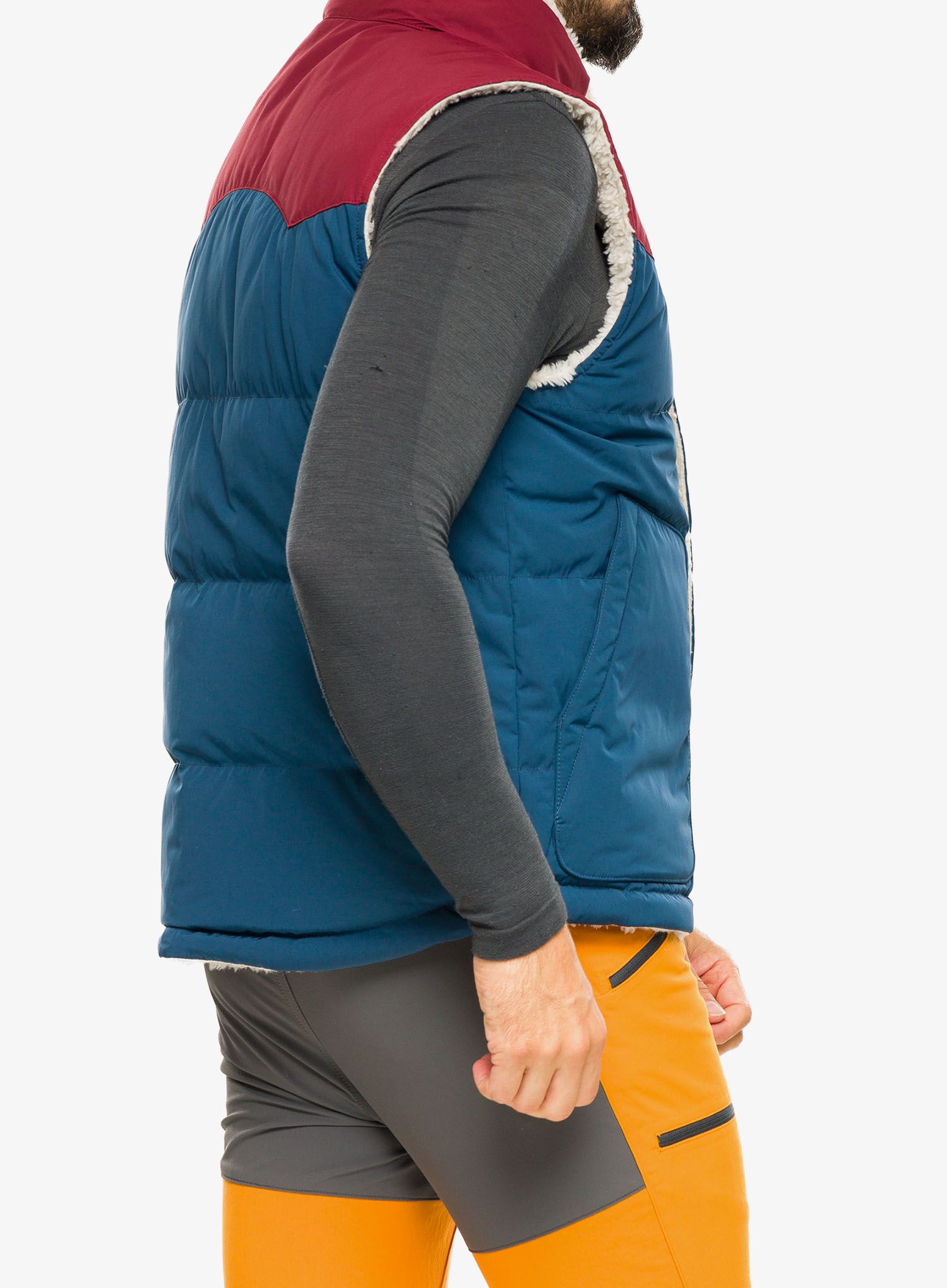 Puhasti brezrokavnik Patagonia Reversible Bivy Down Vest - tidepool blue