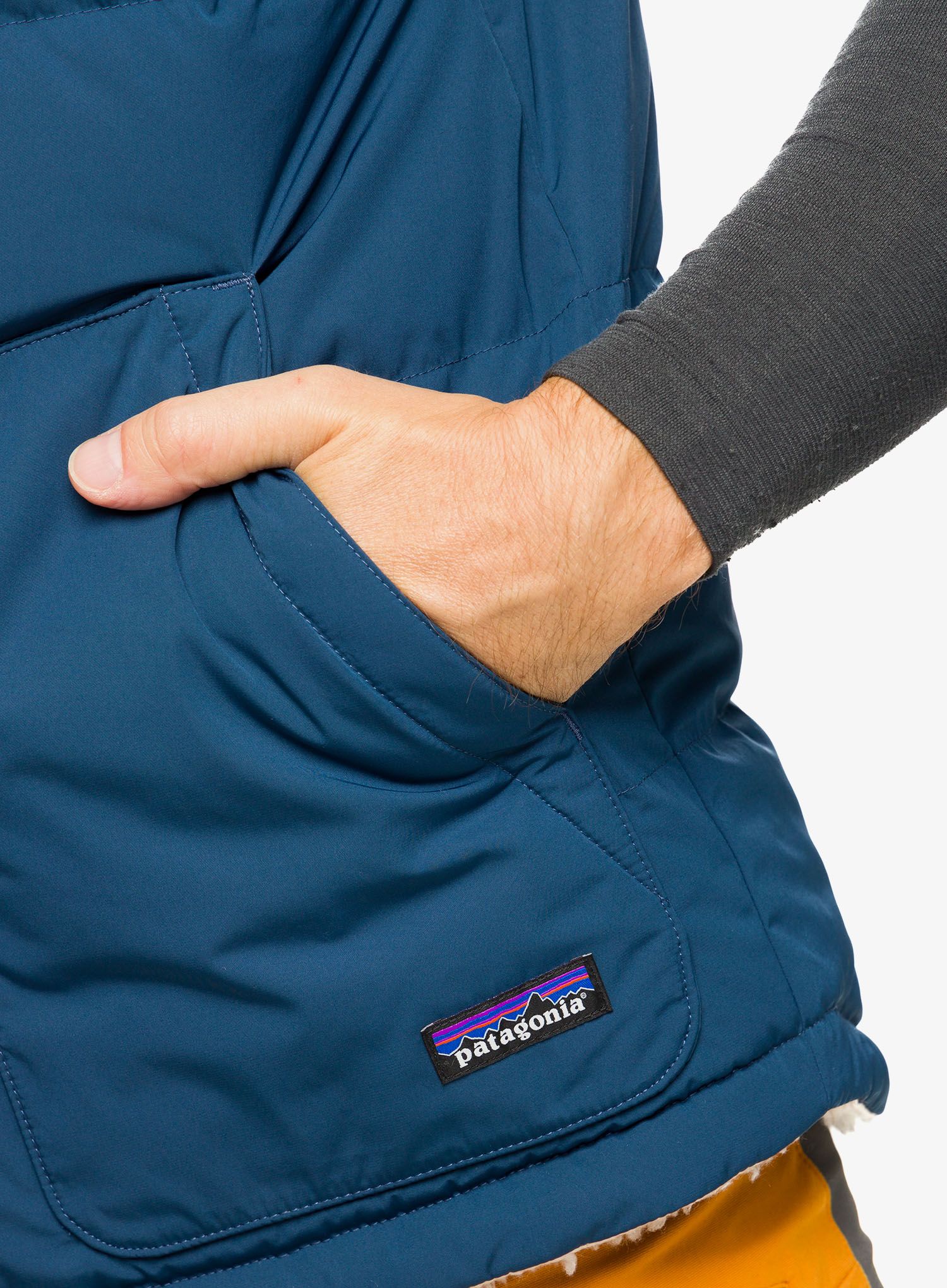 Puhasti brezrokavnik Patagonia Reversible Bivy Down Vest - tidepool blue