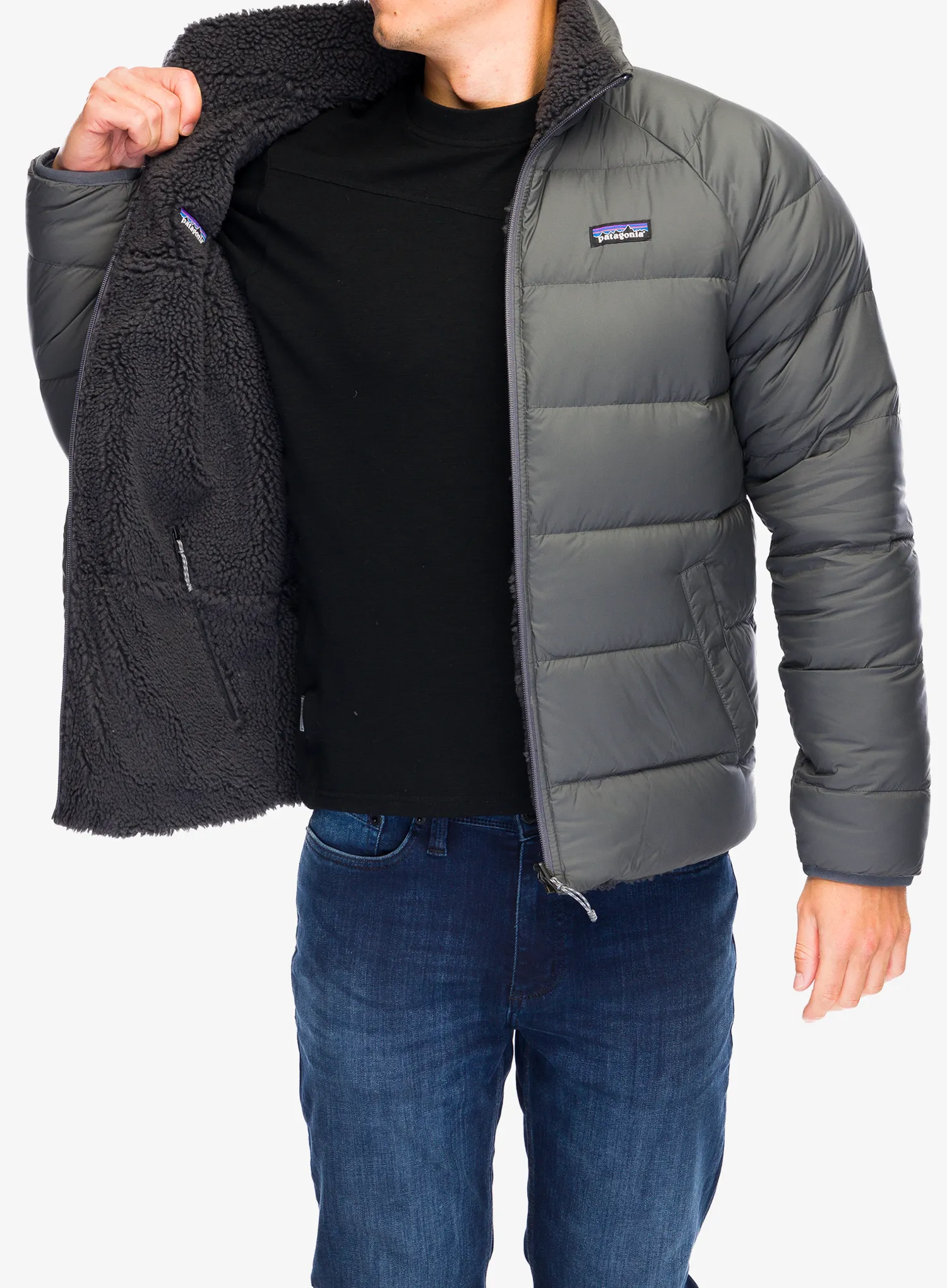 Puhovka Patagonia Reversible Silent Down Jacket - forge grey